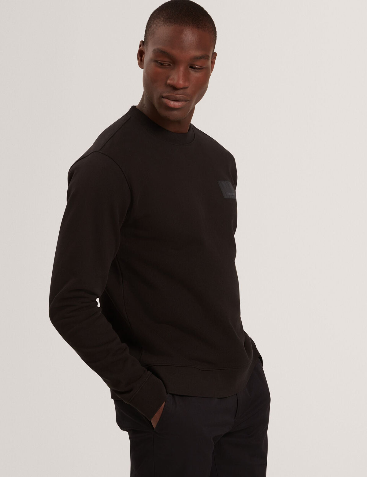 Men|Sale ATBOX Logo Patch Cotton Crew Neck Sweatshirt - Ted Baker