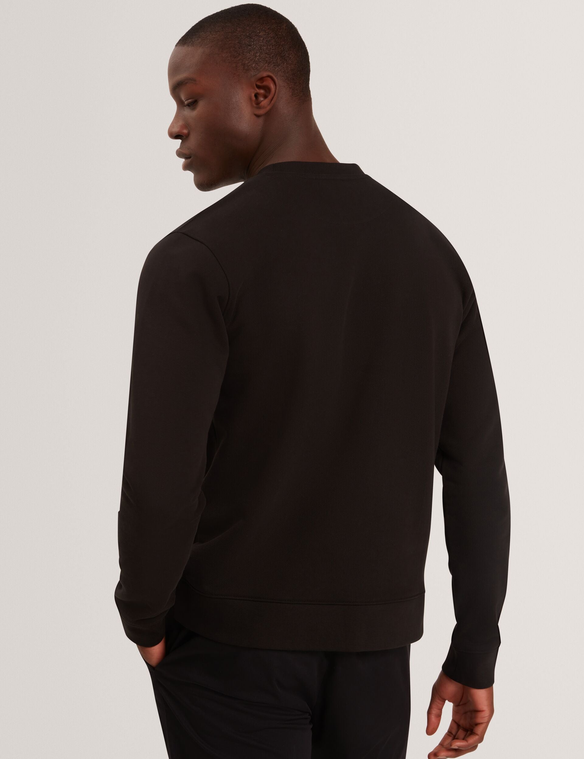 Men|Sale ATBOX Logo Patch Cotton Crew Neck Sweatshirt - Ted Baker