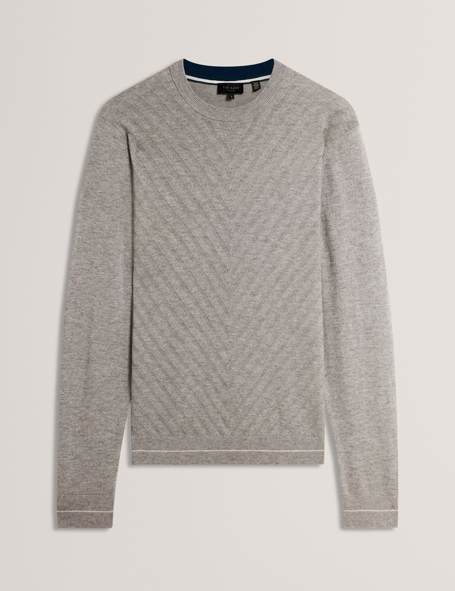 Men|Sale CORBIN Chevron Texture Knit Crew Neck Sweater - Ted Baker
