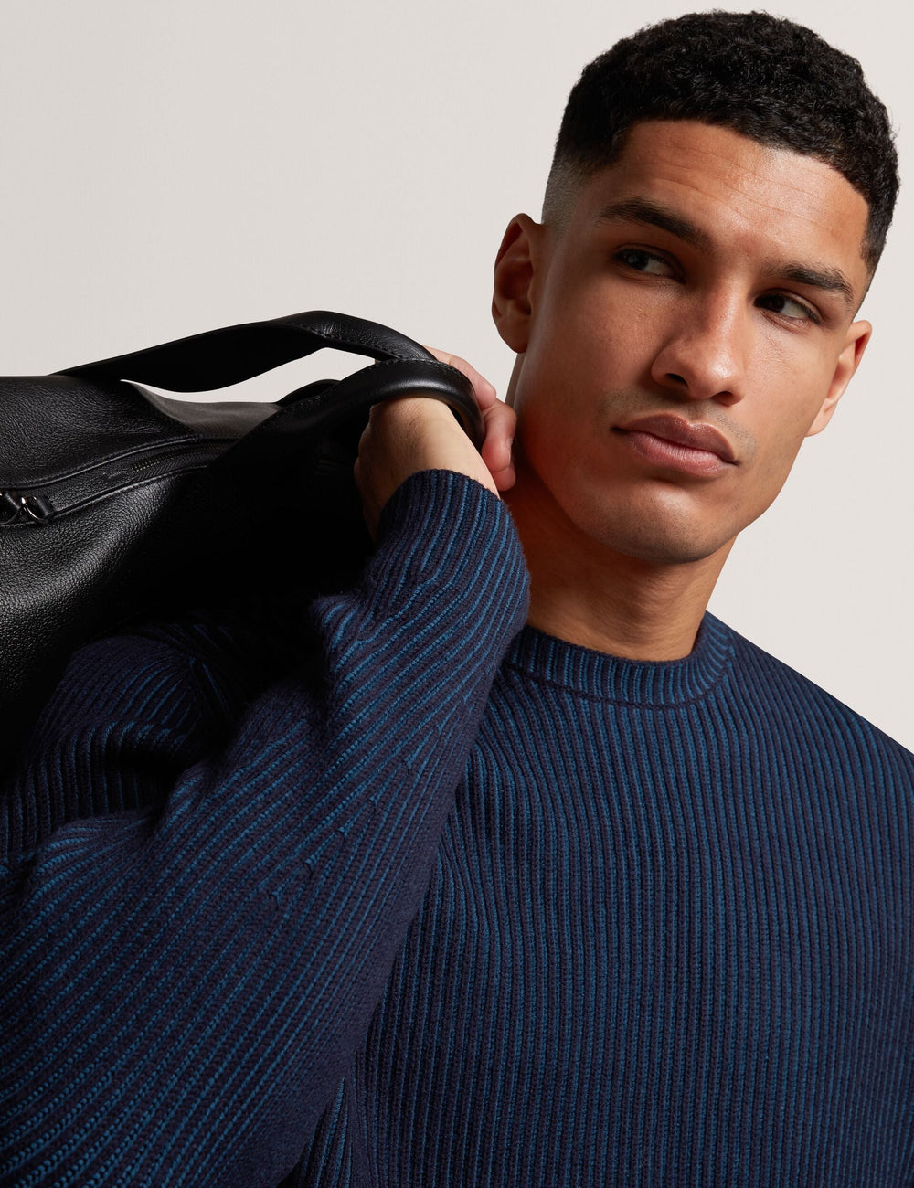 Men|Sale TIMMNO Plated Rib Knit Crew Neck Sweater - Ted Baker
