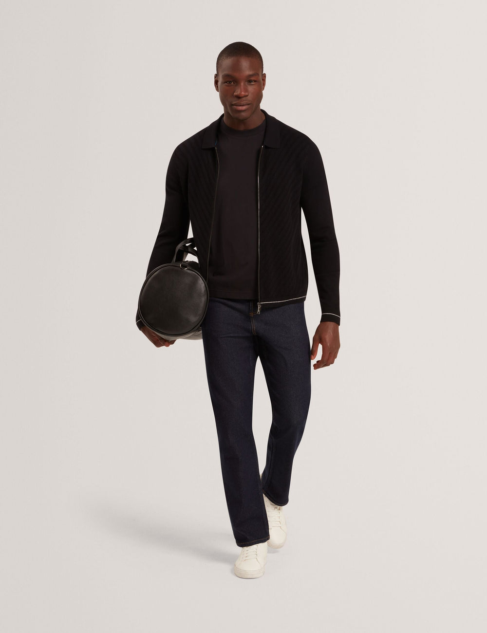 Men|Sale LYSAND Chevron Stitch Zip-Up Wool Knit Cardigan - Ted Baker