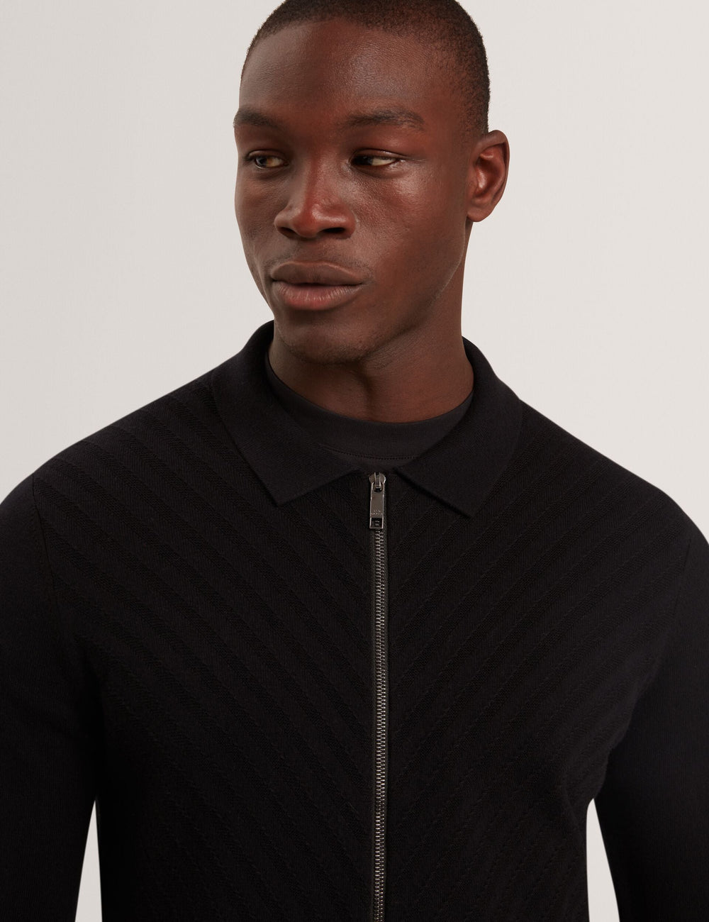 Men|Sale LYSAND Chevron Stitch Zip-Up Wool Knit Cardigan - Ted Baker