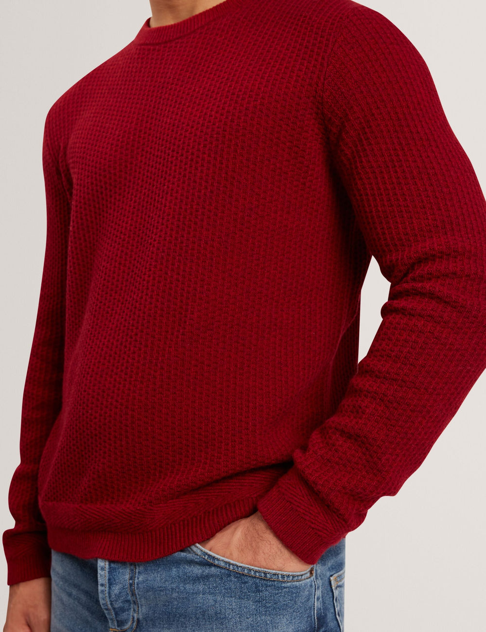 Men|Sale LEOCADI Herringbone Trim Textured Knit Sweater - Ted Baker