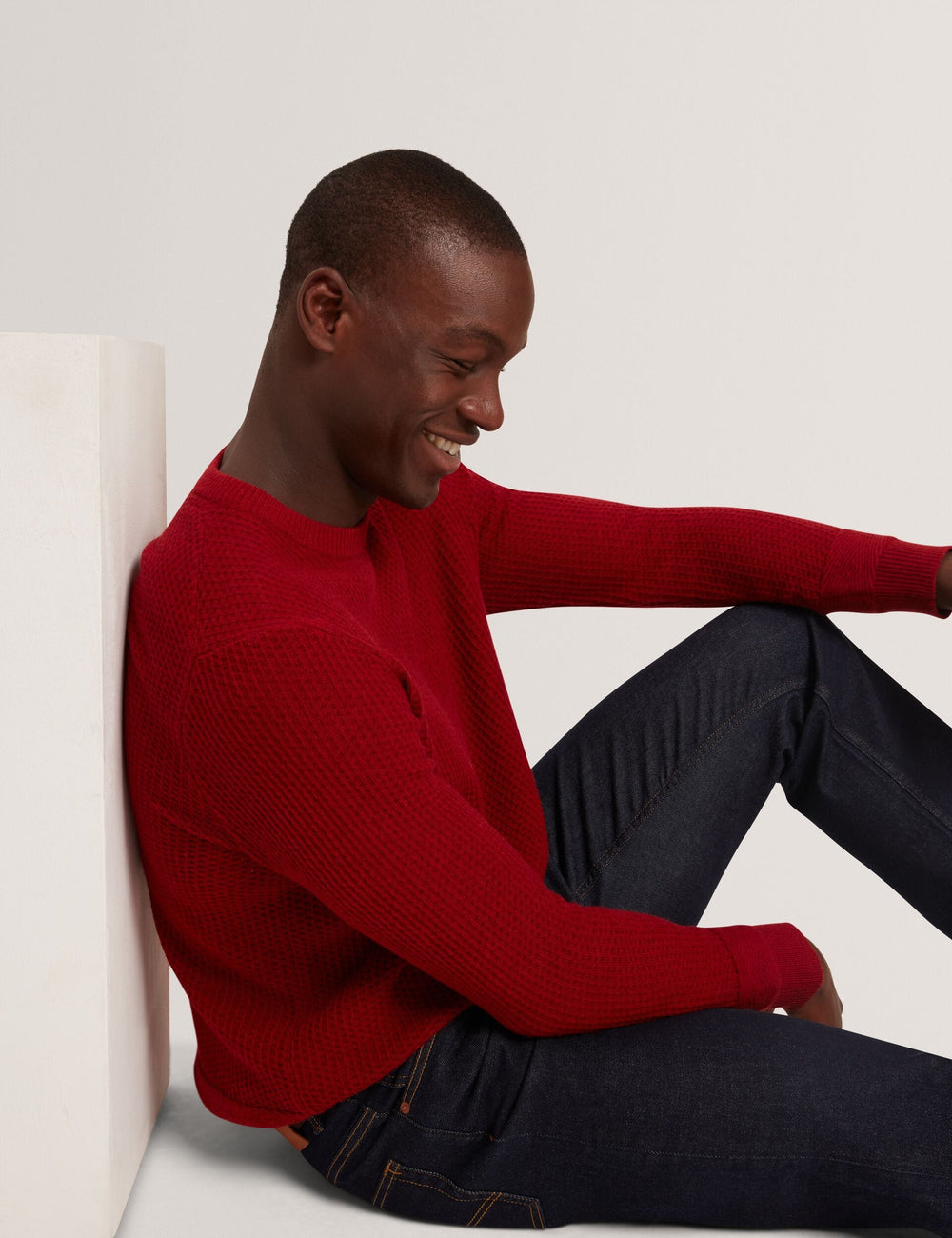 Men|Sale LEOCADI Herringbone Trim Textured Knit Sweater - Ted Baker