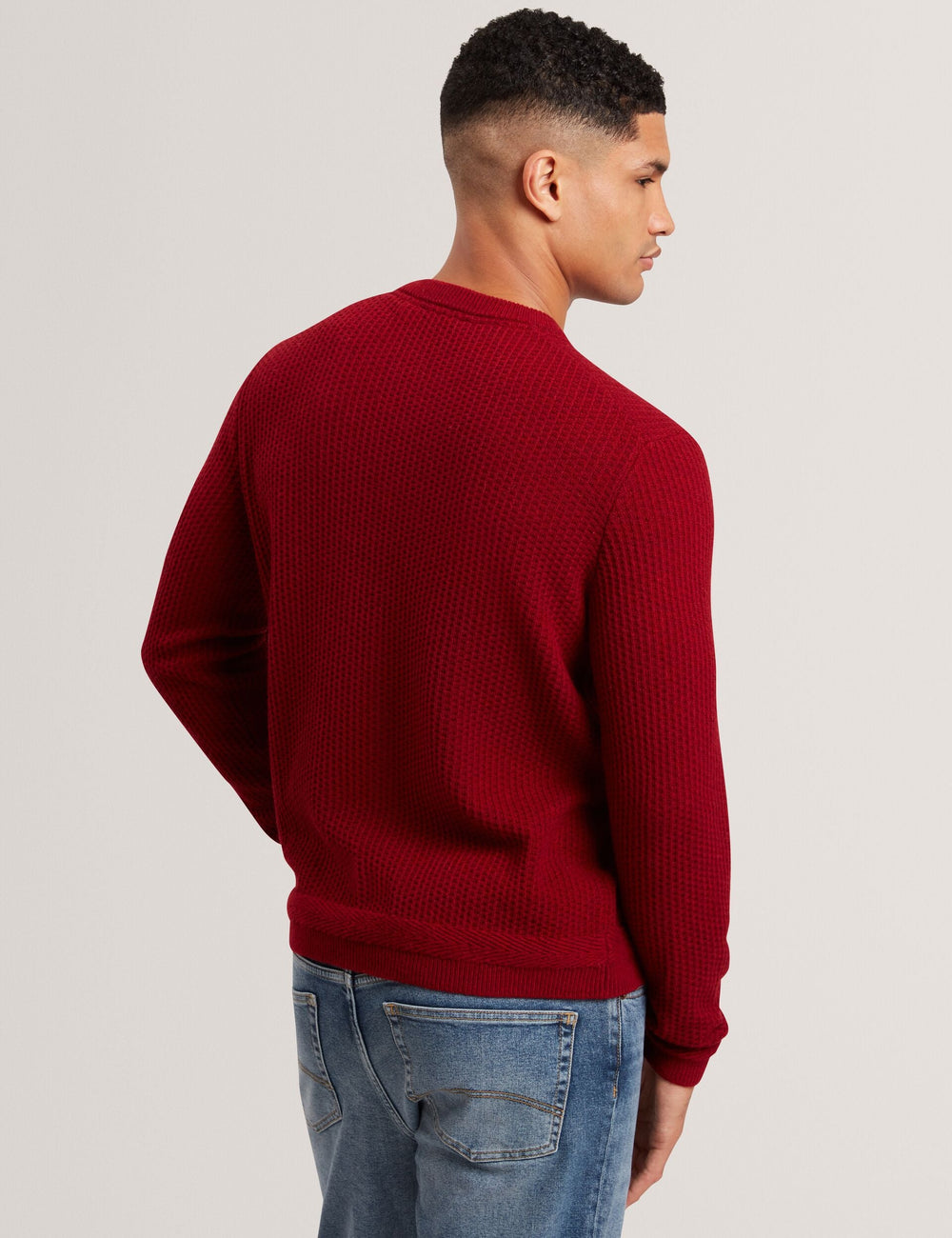 Men|Sale LEOCADI Herringbone Trim Textured Knit Sweater - Ted Baker