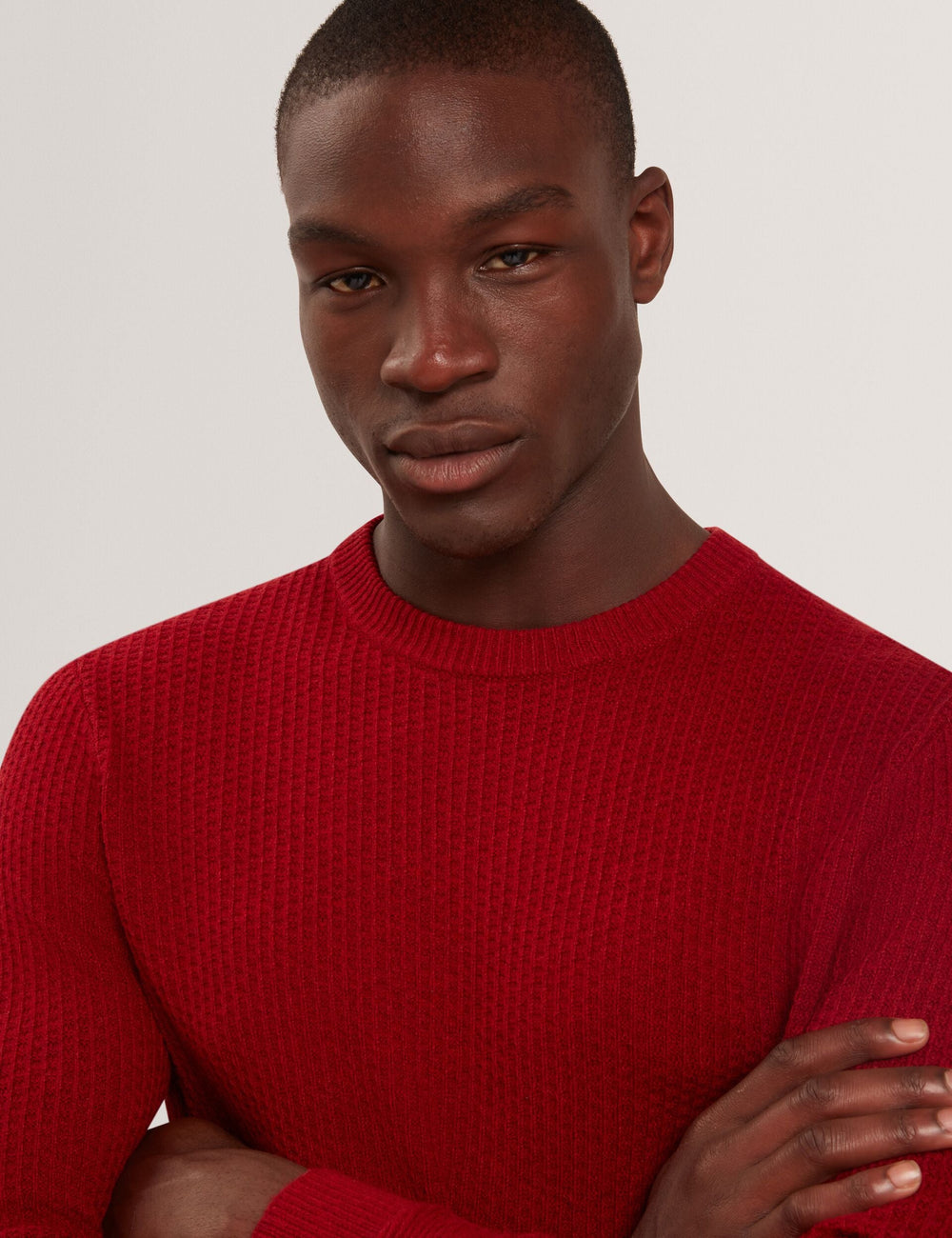 Men|Sale LEOCADI Herringbone Trim Textured Knit Sweater - Ted Baker