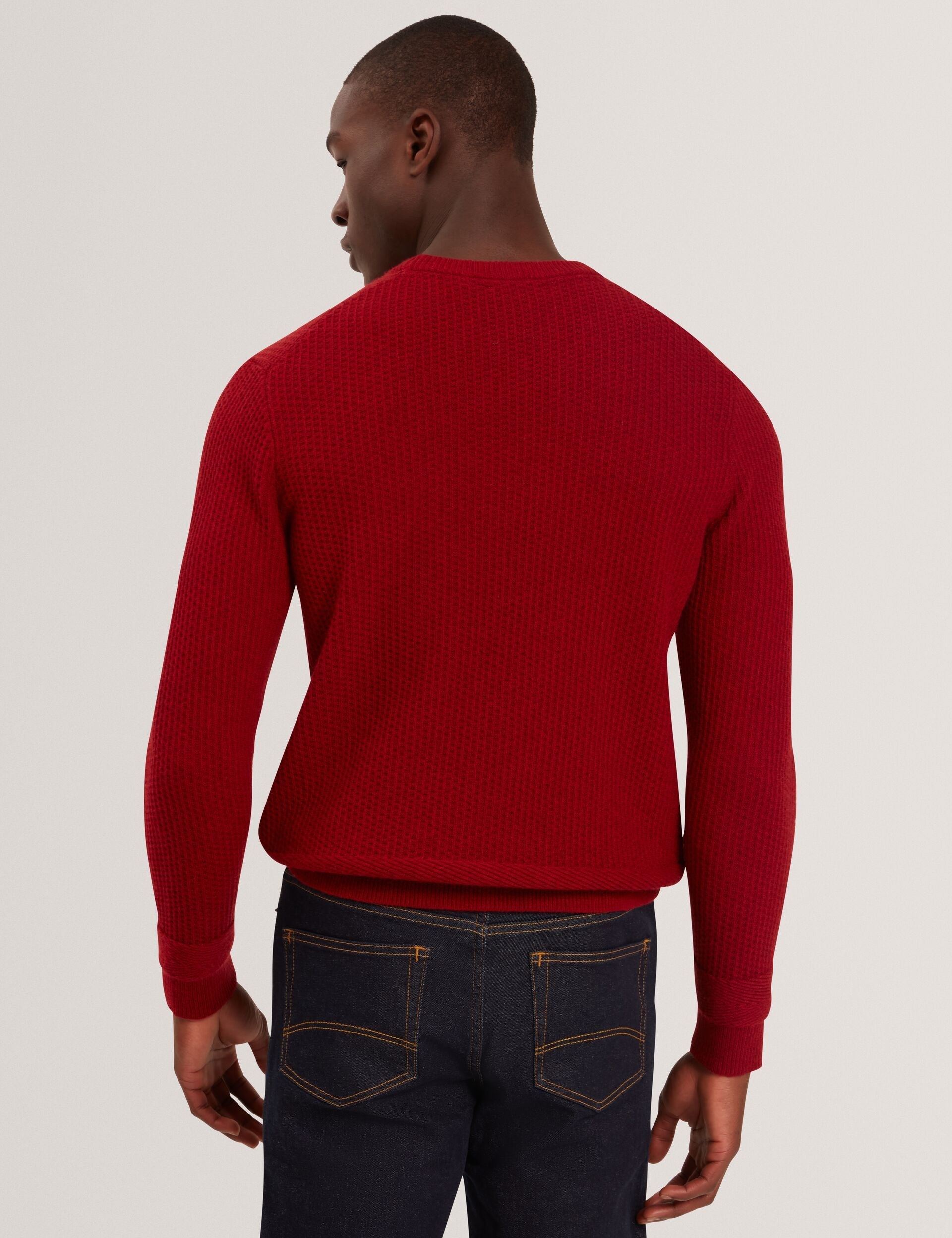 Men|Sale LEOCADI Herringbone Trim Textured Knit Sweater - Ted Baker