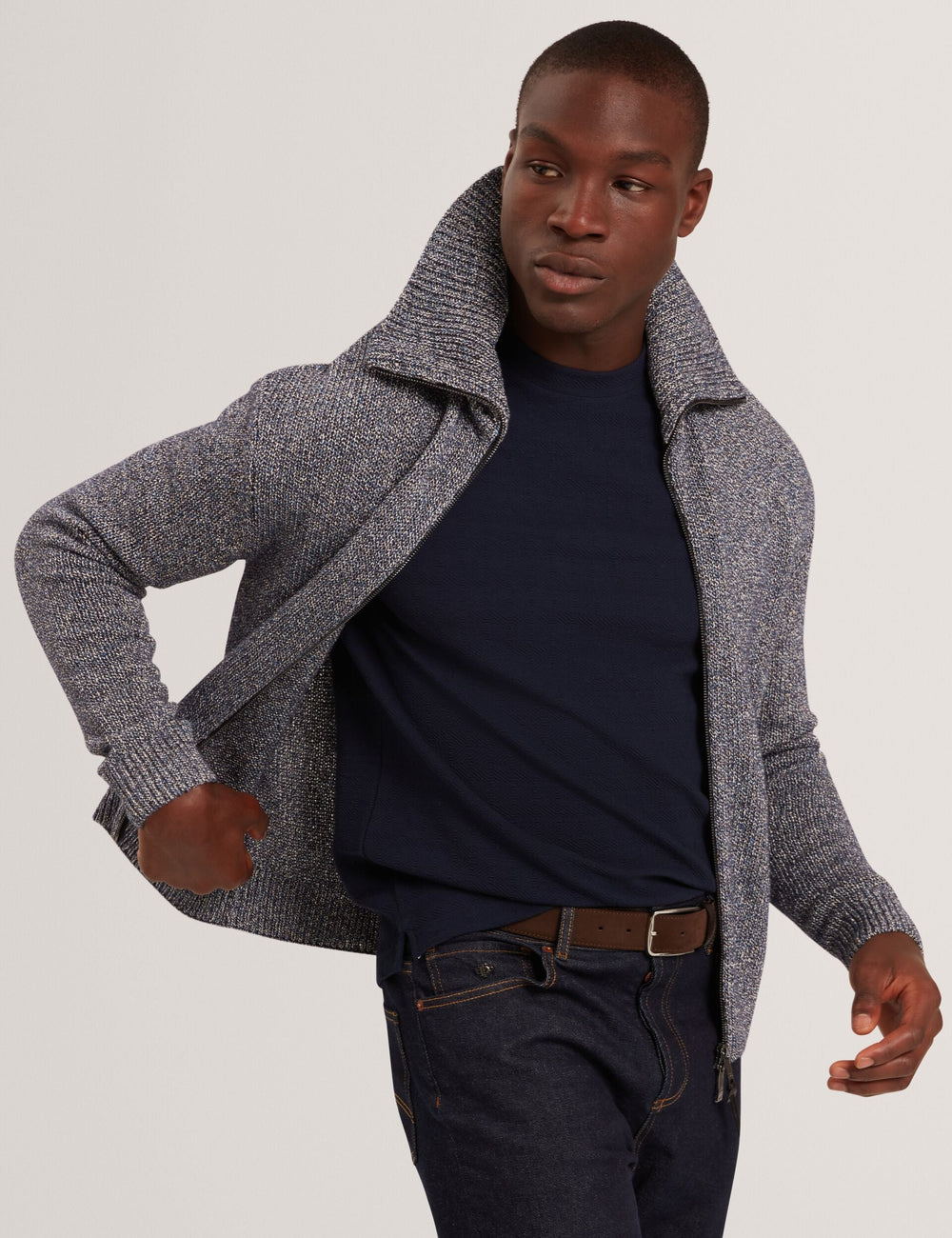 Men|Sale VARINK Twisted Yarn Knit Zip-Through Jumper - Ted Baker
