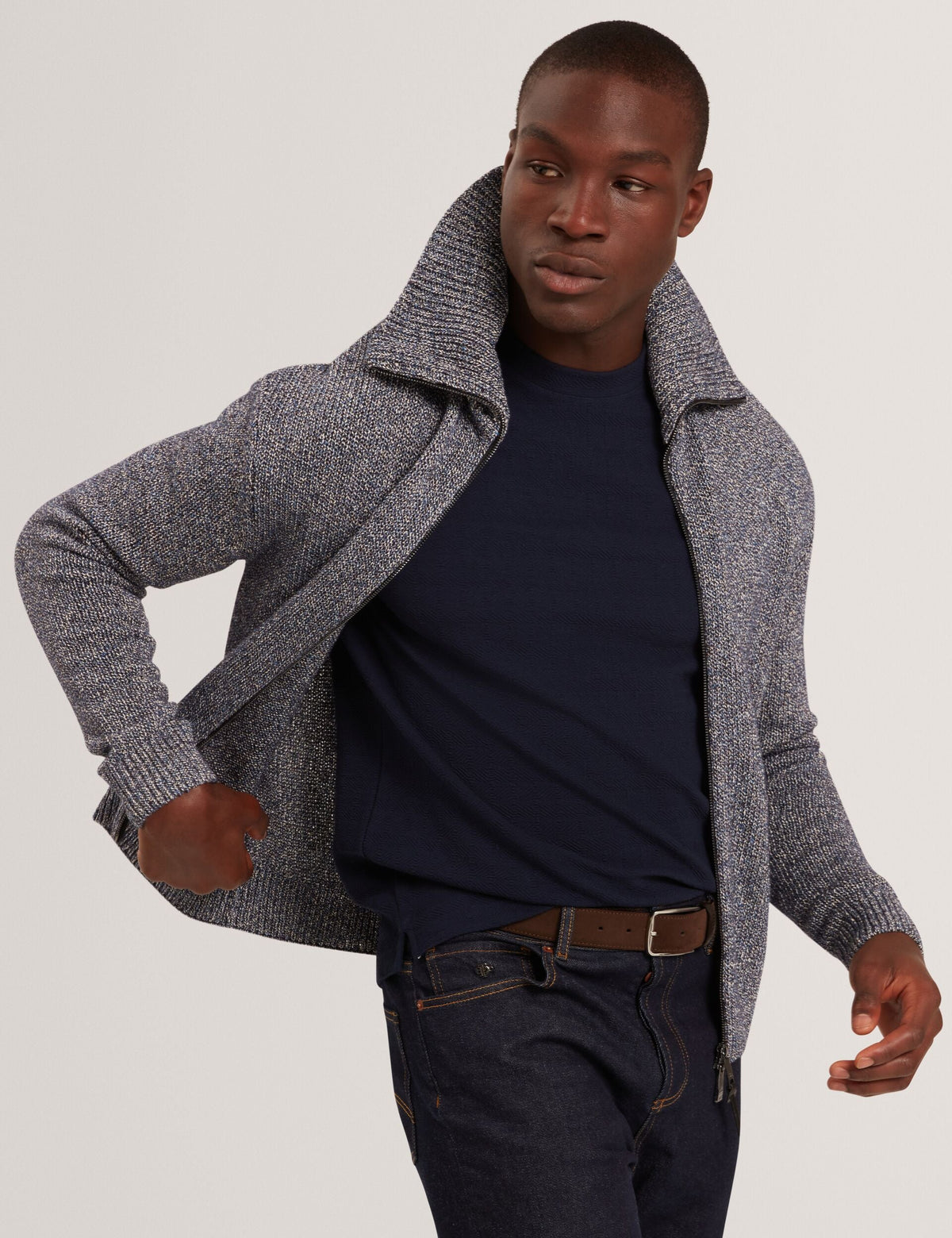 Men|Sale VARINK Twisted Yarn Knit Zip-Through Jumper - Ted Baker
