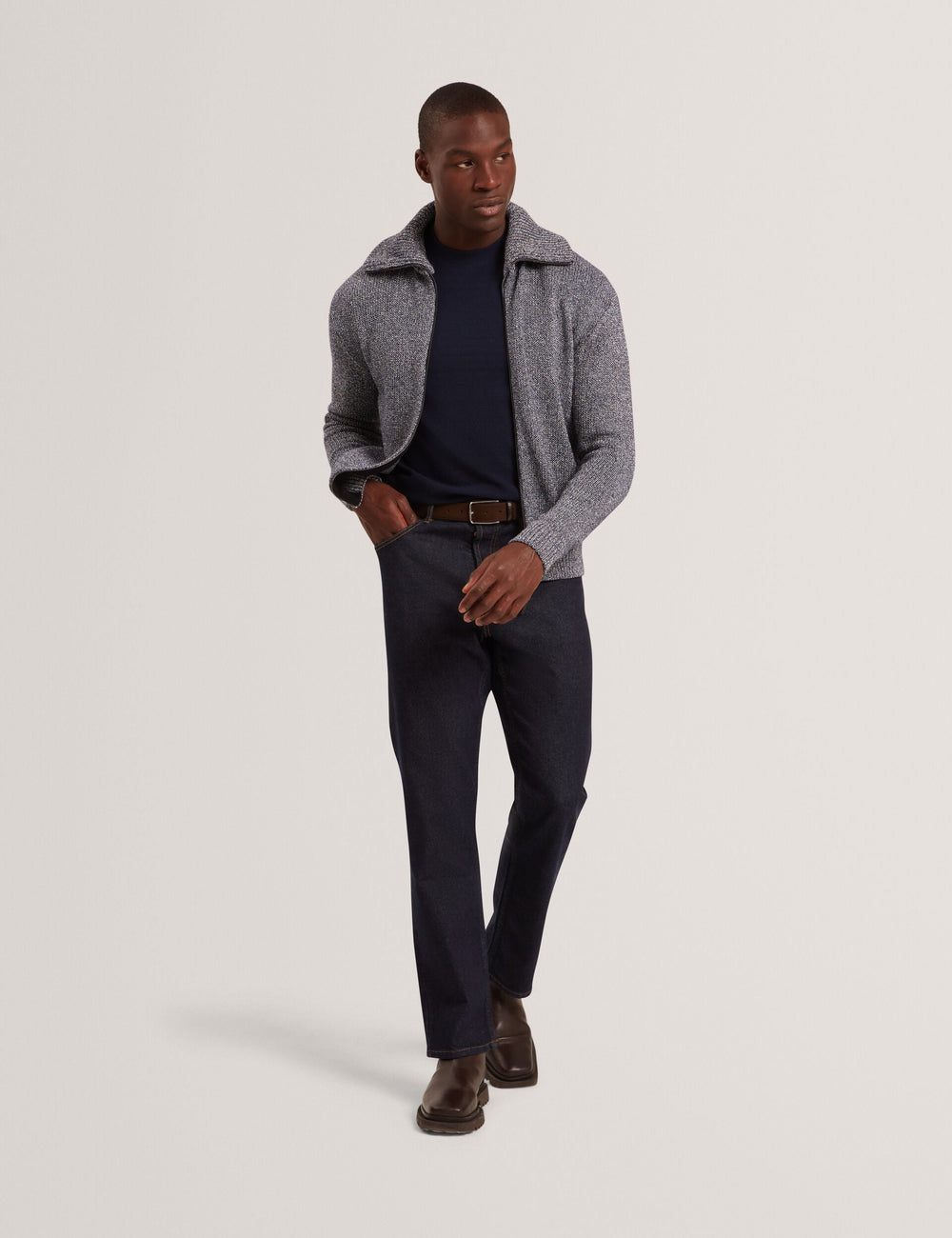 Men|Sale VARINK Twisted Yarn Knit Zip-Through Jumper - Ted Baker