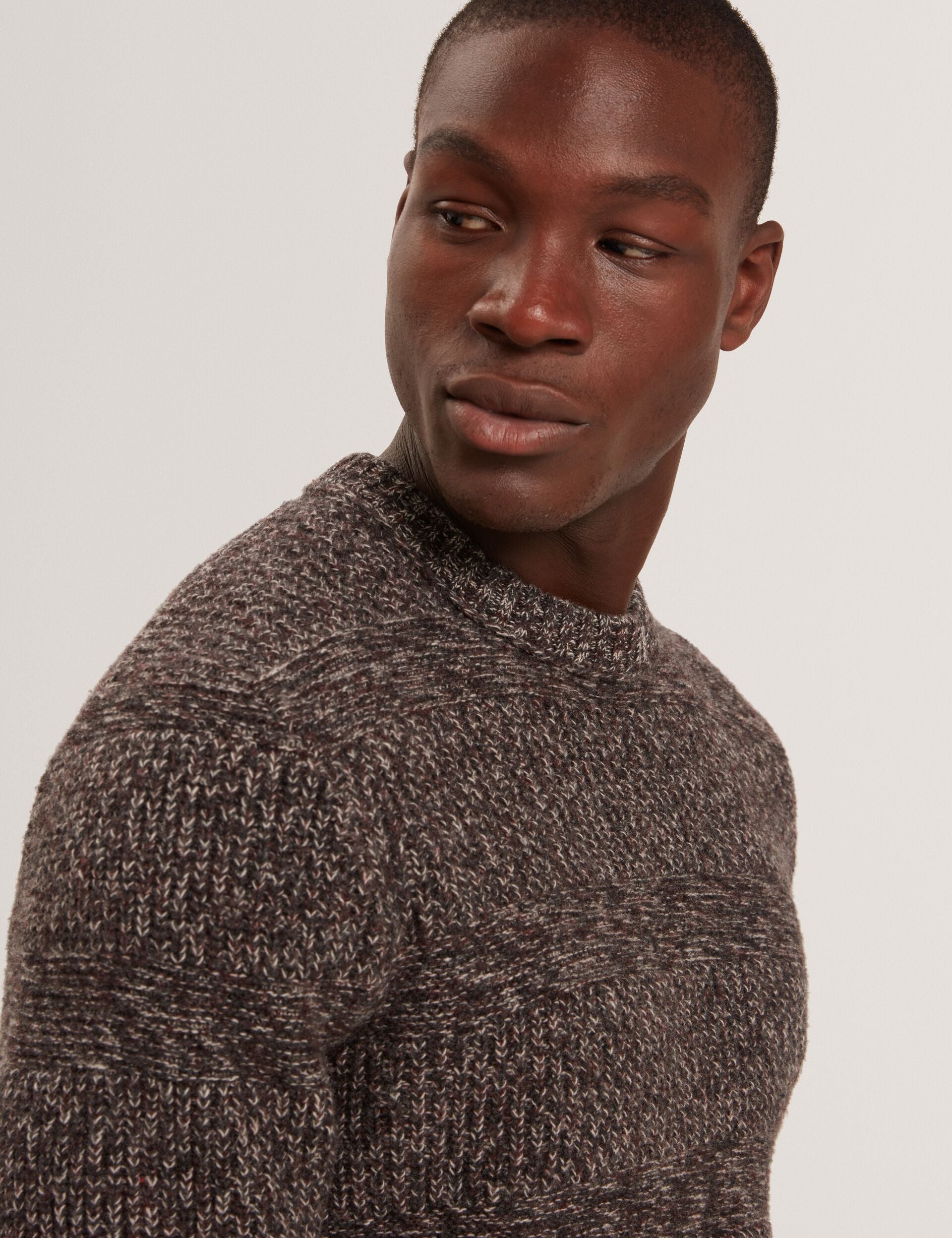 Men|Sale MORVEN Marled Wool Knit Crew Neck Sweater - Ted Baker