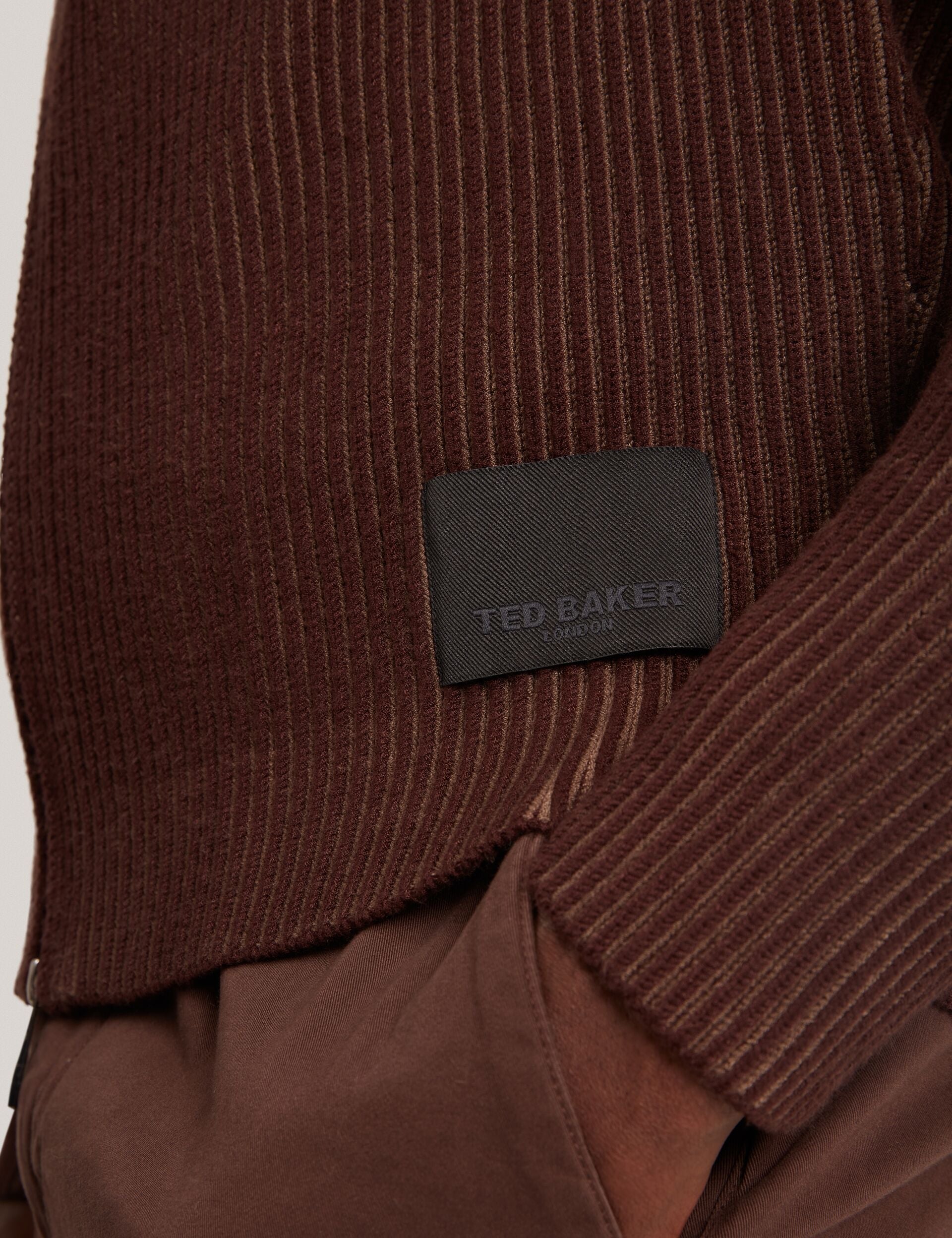 Men|Sale ROMANI Rib Knit Funnel Neck Zip-Up Sweater - Ted Baker