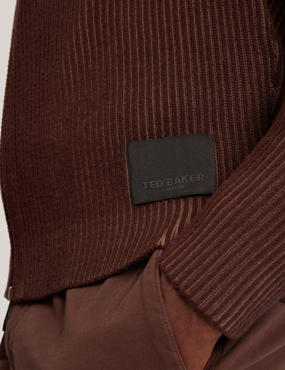 Men|Sale ROMANI Rib Knit Funnel Neck Zip-Up Sweater - Ted Baker