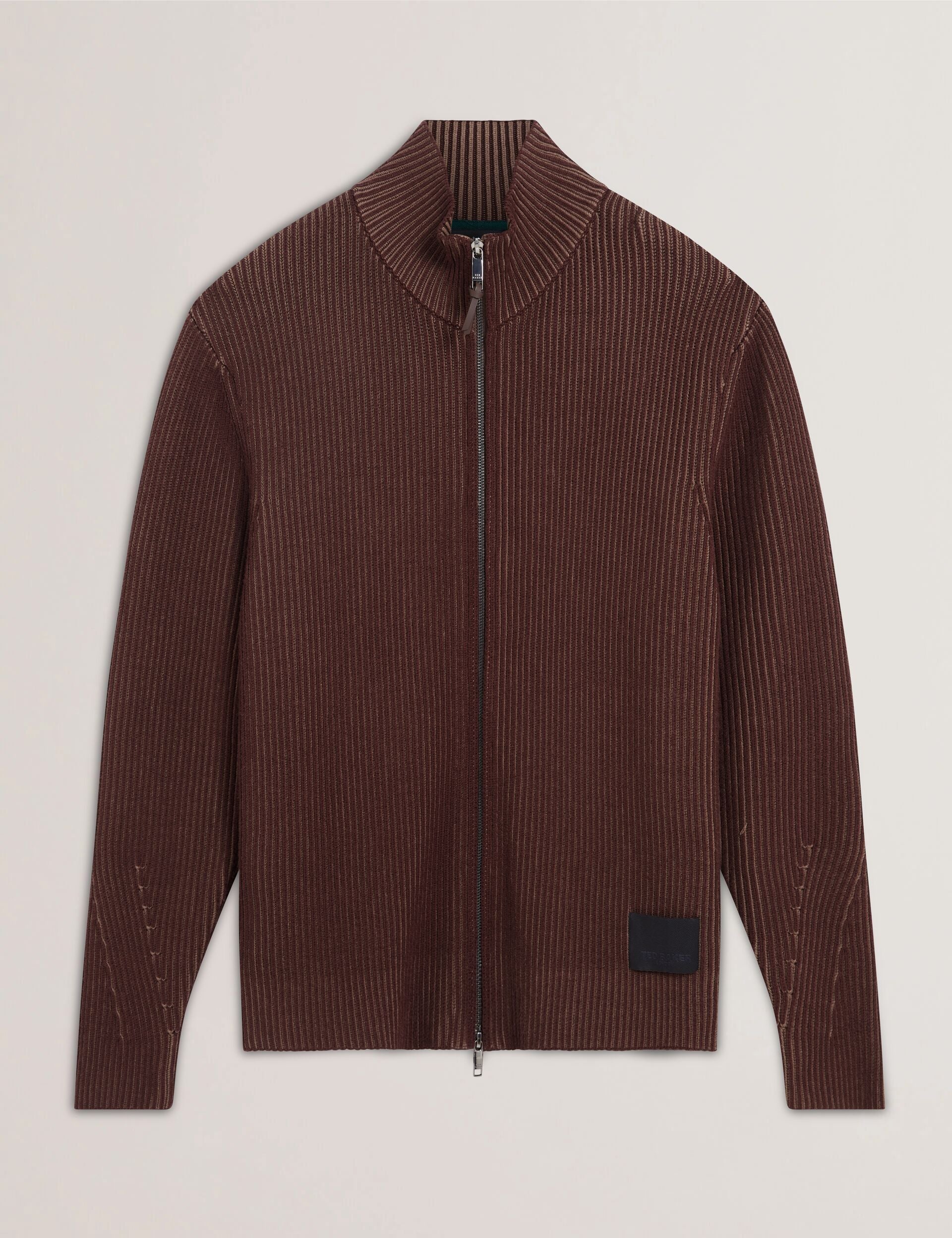 Men|Sale ROMANI Rib Knit Funnel Neck Zip-Up Sweater - Ted Baker