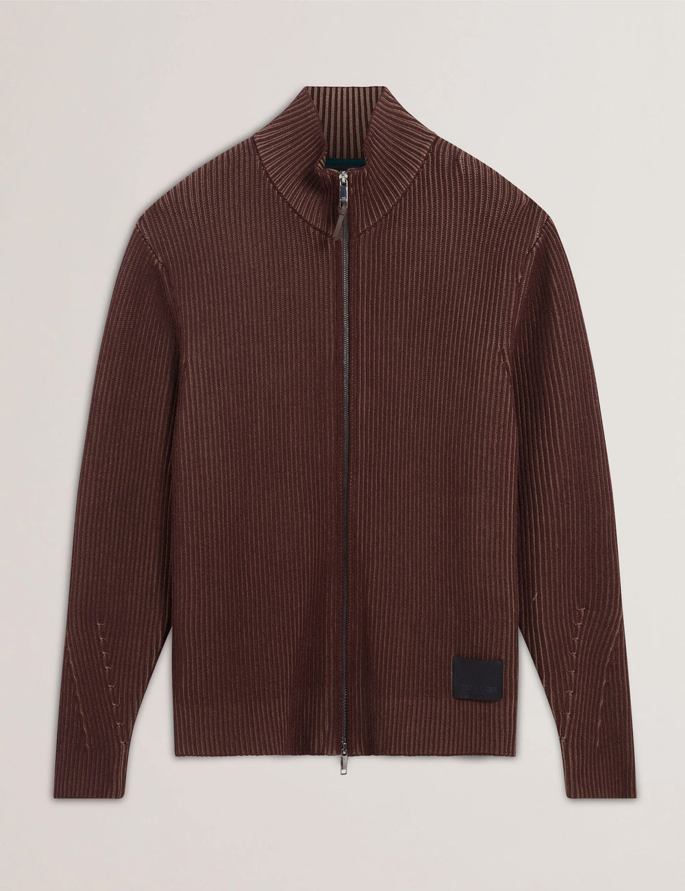 Men|Sale ROMANI Rib Knit Funnel Neck Zip-Up Sweater - Ted Baker