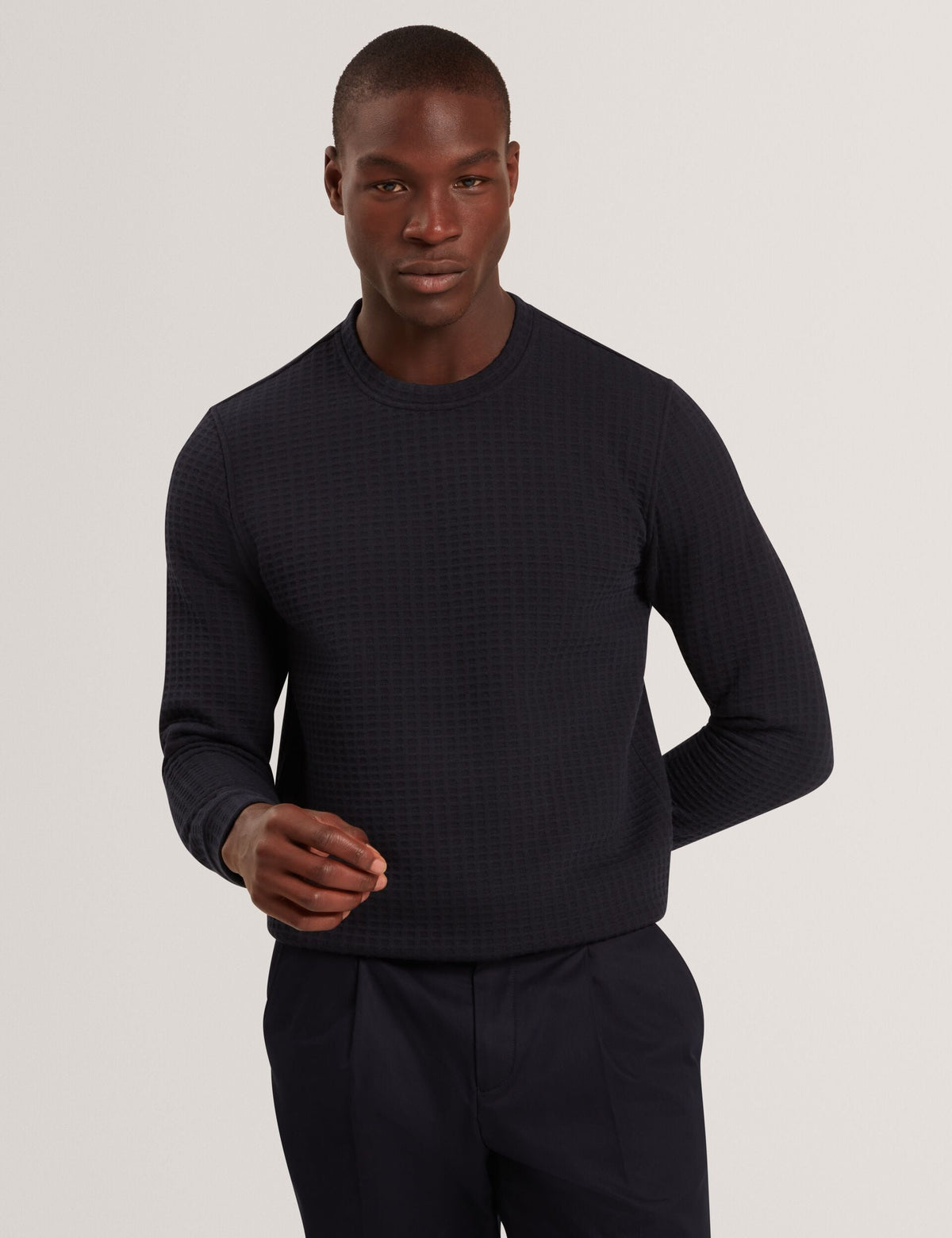 Men|Sale ORLAITE Waffle Knit Crew Neck Sweatshirt - Ted Baker