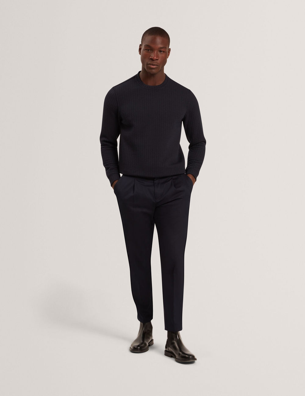 Men|Sale ORLAITE Waffle Knit Crew Neck Sweatshirt - Ted Baker