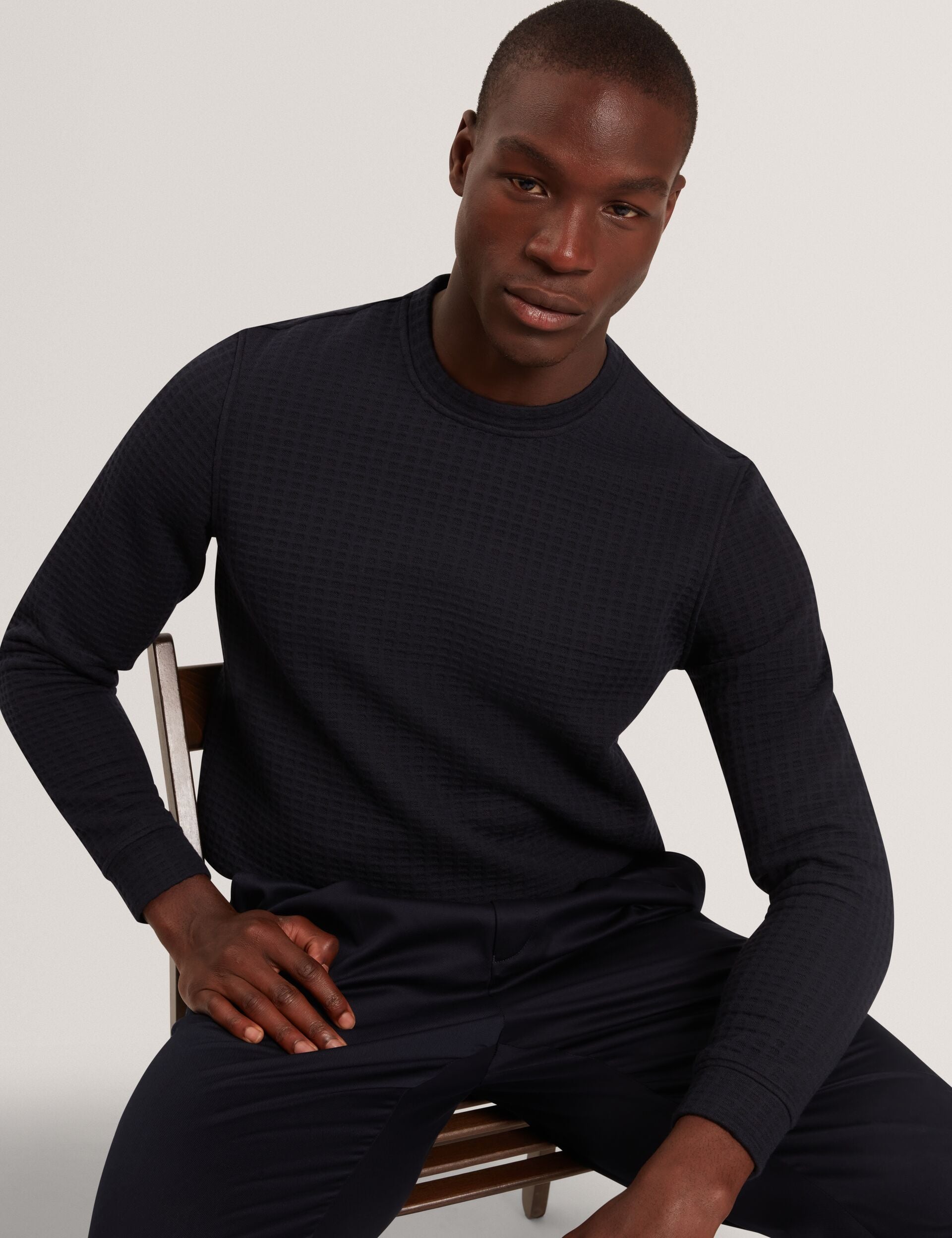 Men|Sale ORLAITE Waffle Knit Crew Neck Sweatshirt - Ted Baker