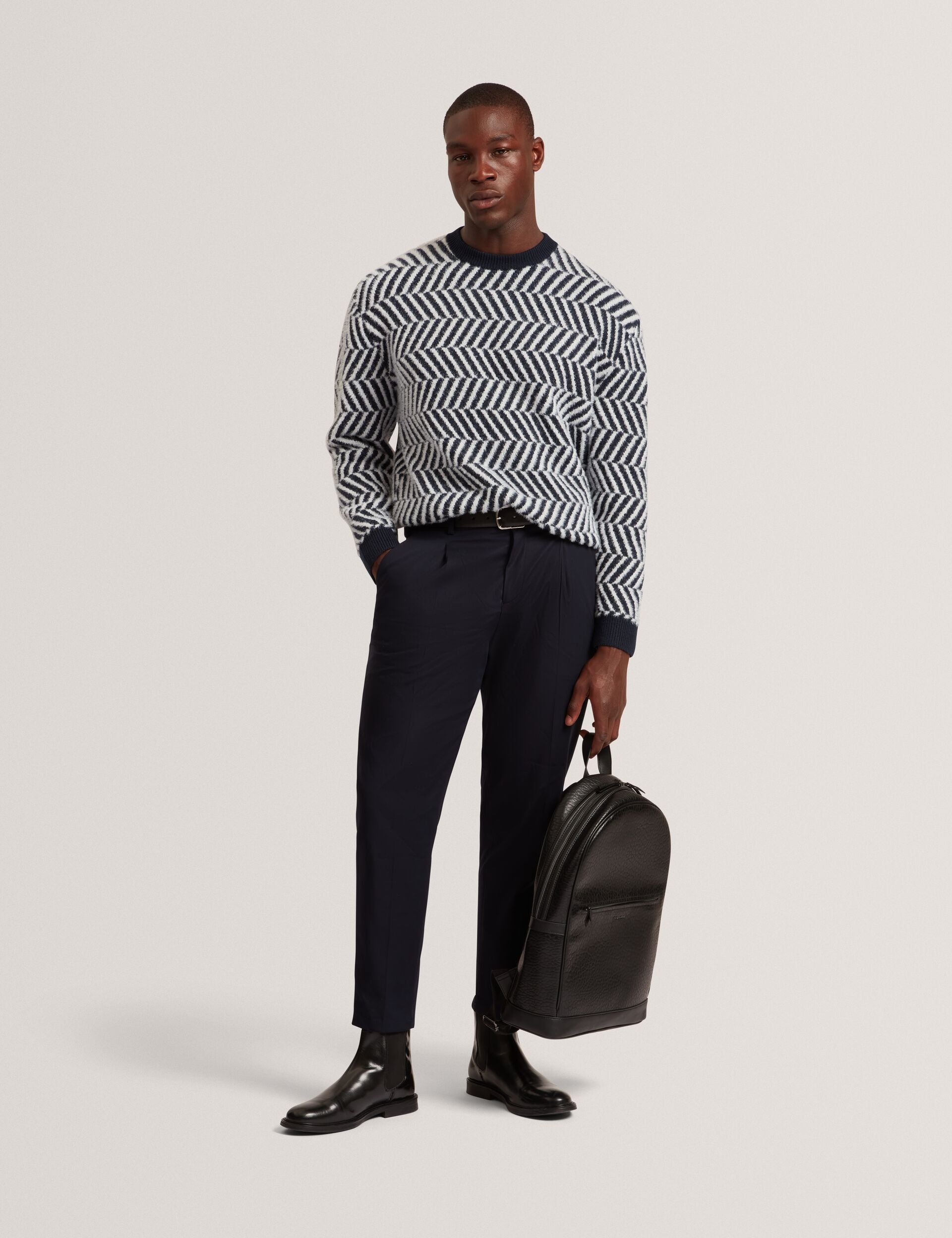 Men|Sale SERGEJ Zig Zag Print Wool Blend Jumper - Ted Baker
