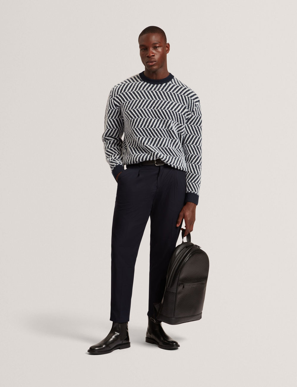 Men|Sale SERGEJ Zig Zag Print Wool Blend Jumper - Ted Baker