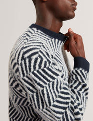 Men|Sale SERGEJ Zig Zag Print Wool Blend Jumper - Ted Baker