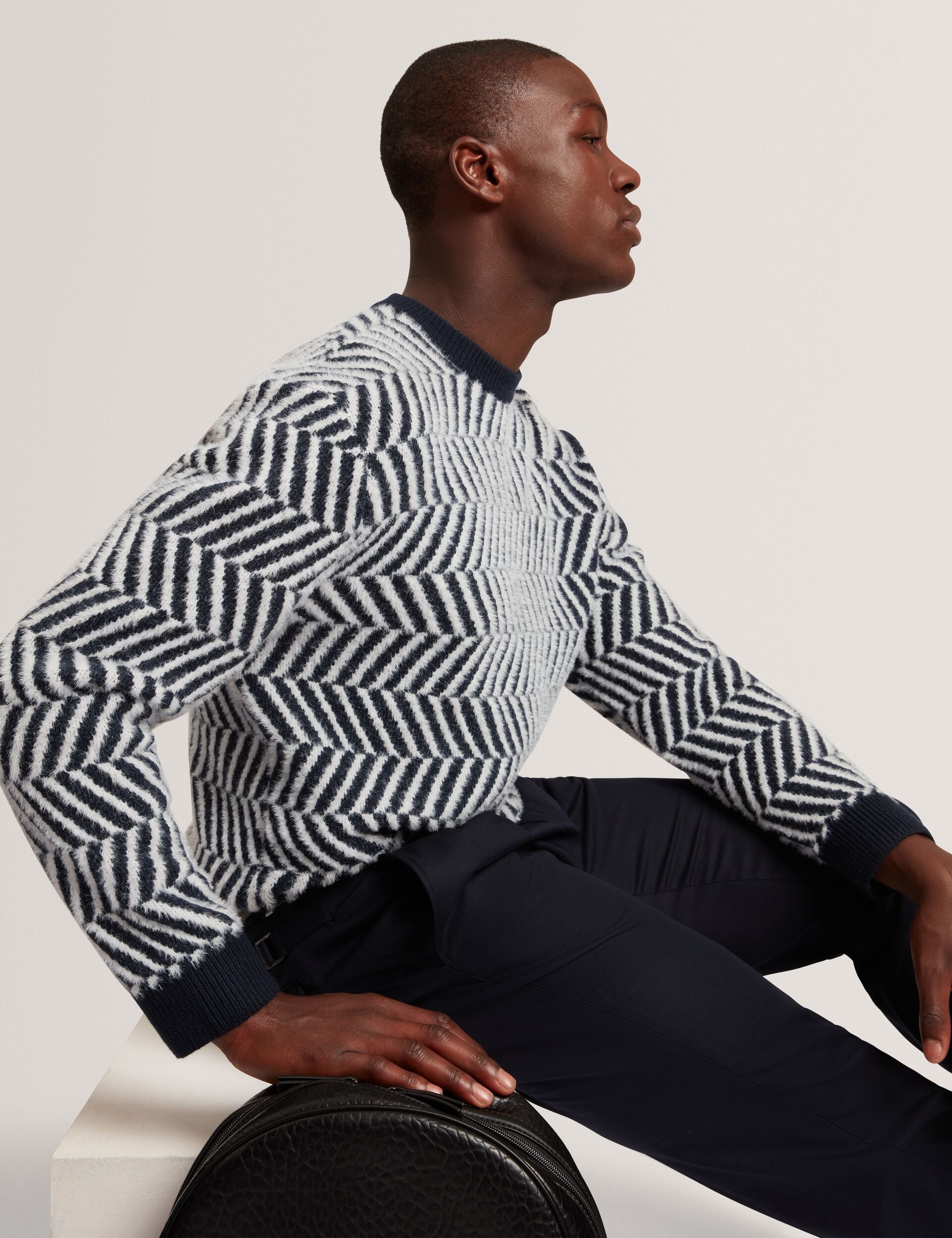 Men|Sale SERGEJ Zig Zag Print Wool Blend Jumper - Ted Baker