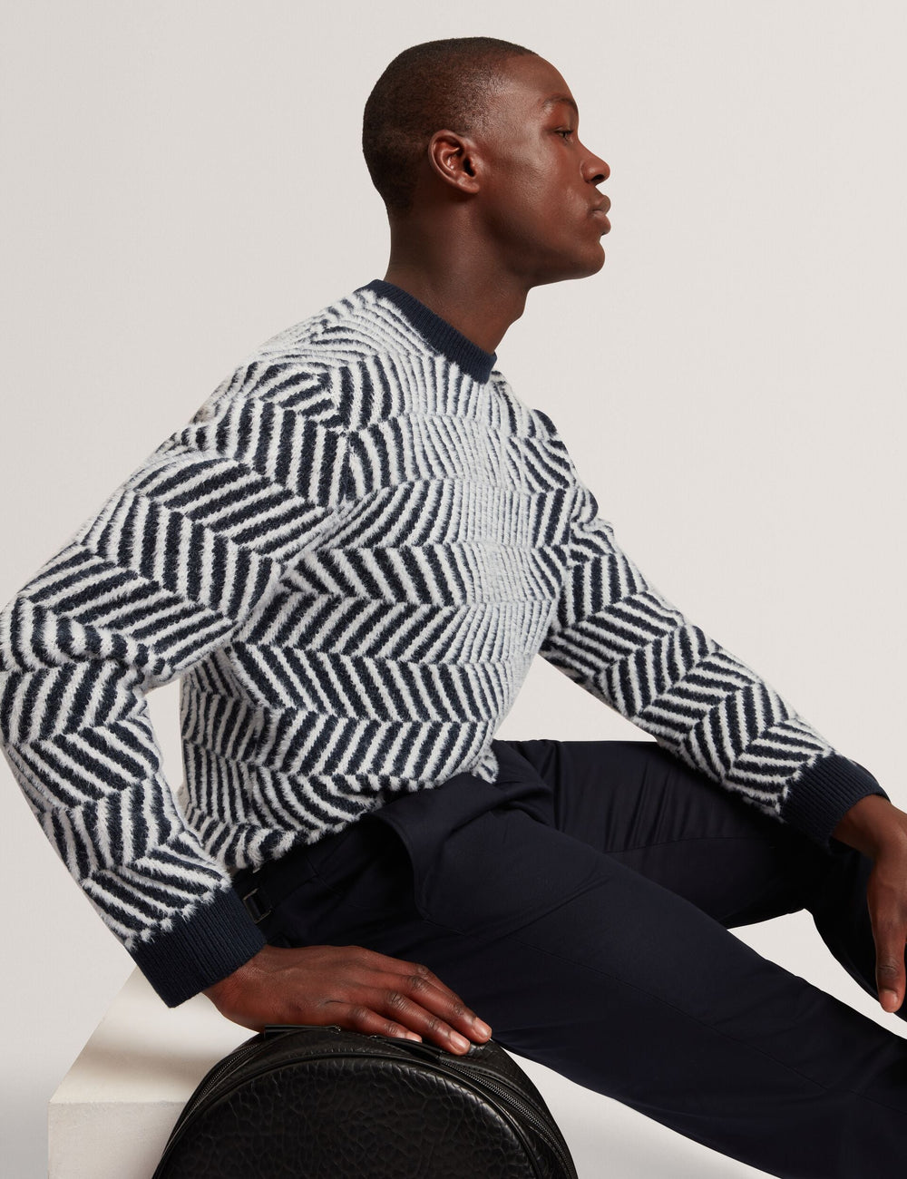 Men|Sale SERGEJ Zig Zag Print Wool Blend Jumper - Ted Baker