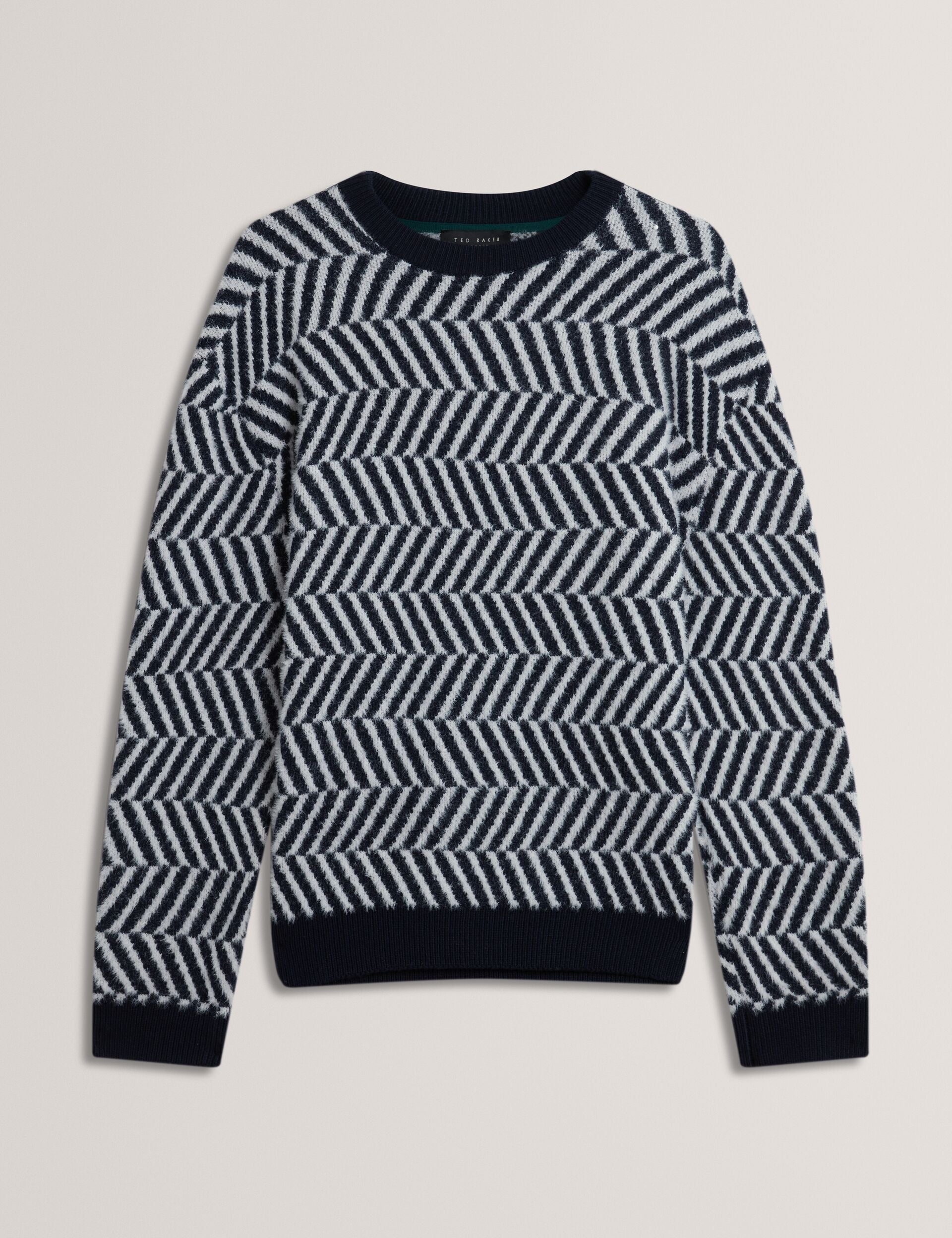 Men|Sale SERGEJ Zig Zag Print Wool Blend Jumper - Ted Baker