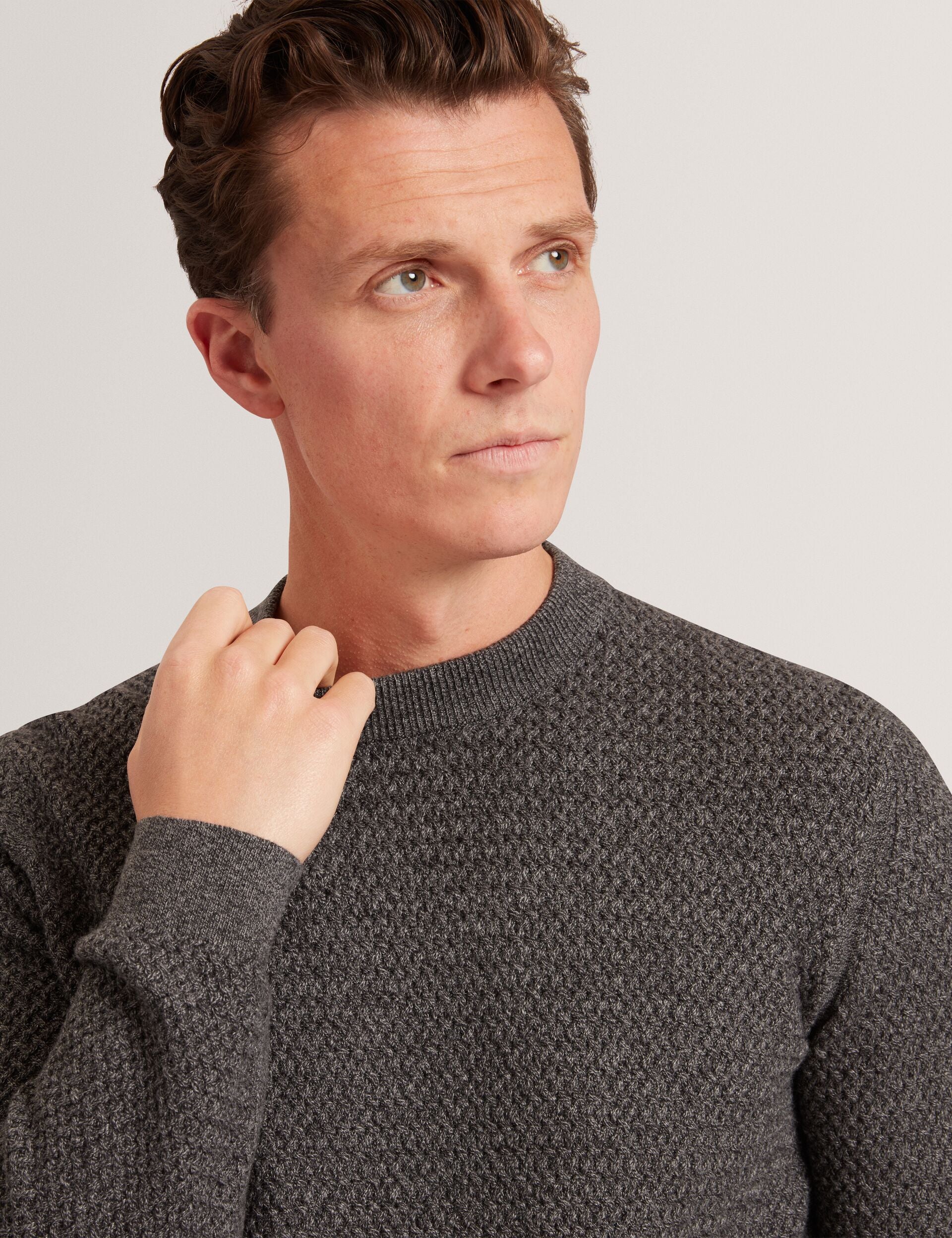 Men|Sale MONYA Textured Stitch Marled Knit Jumper - Ted Baker