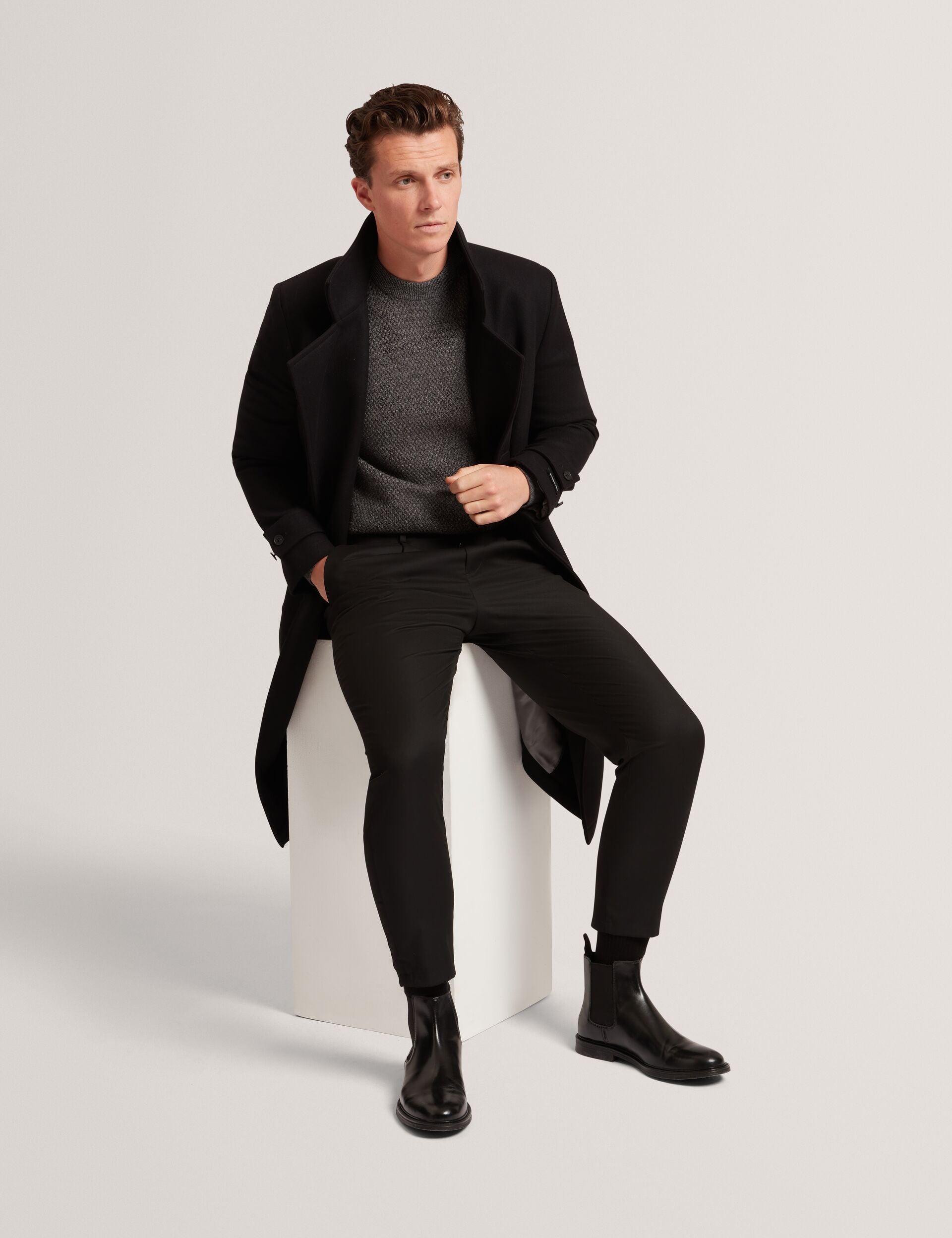 Men|Sale MONYA Textured Stitch Marled Knit Jumper - Ted Baker