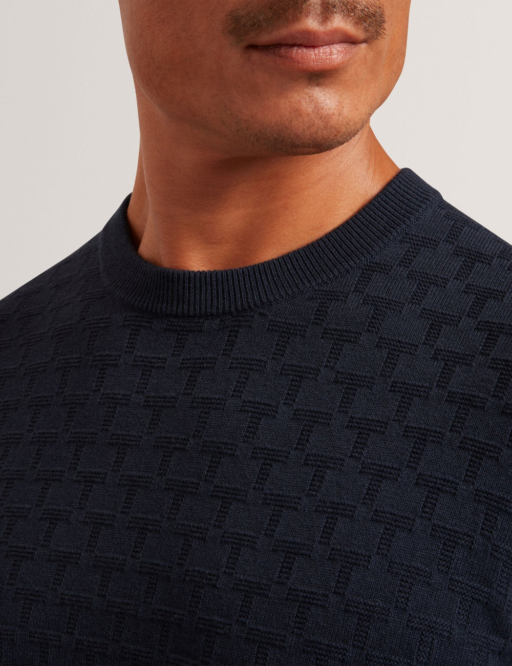 Men|Sale SAINSY Branded Texture Crew Neck Jumper - Ted Baker
