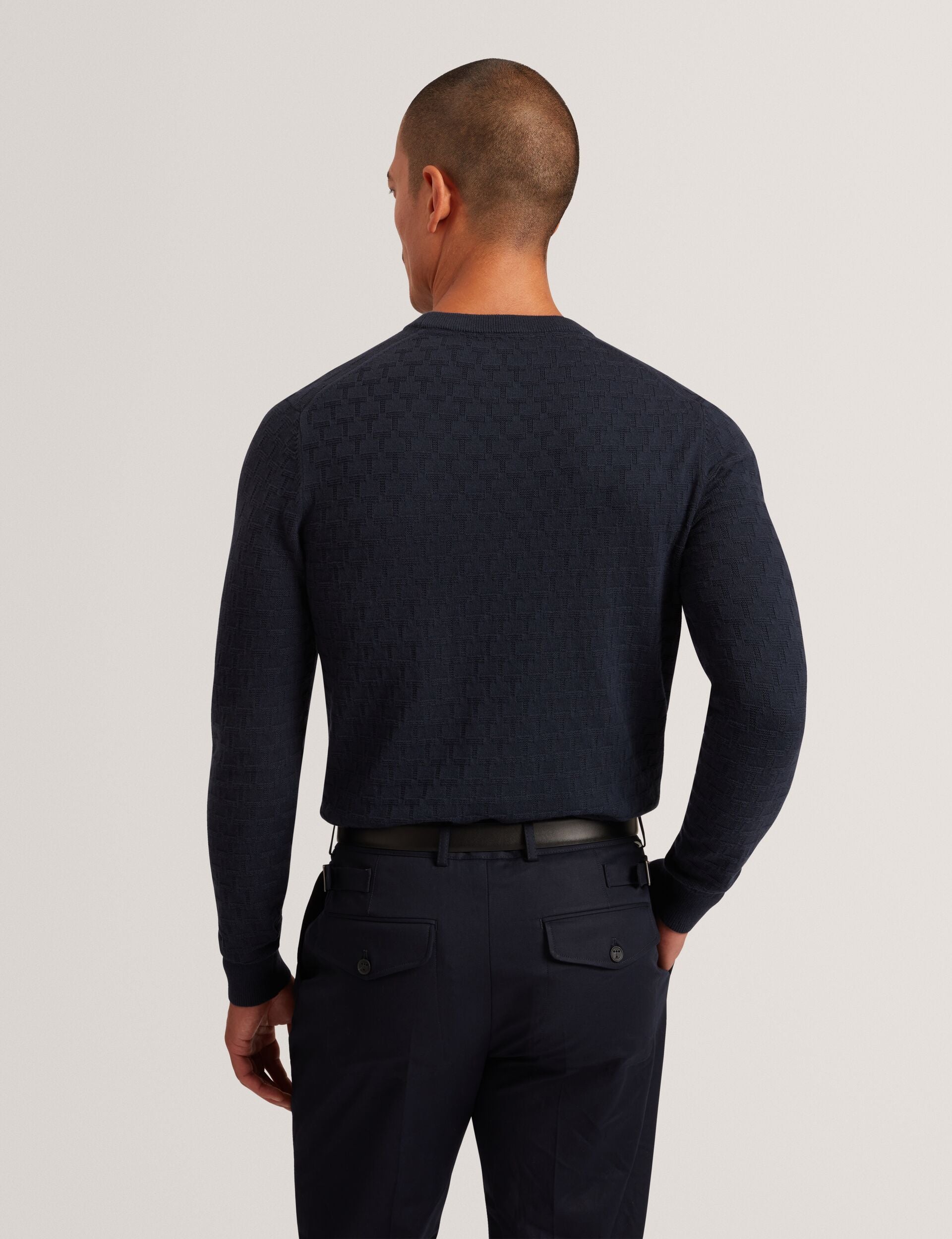 Men|Sale SAINSY Branded Texture Crew Neck Jumper - Ted Baker