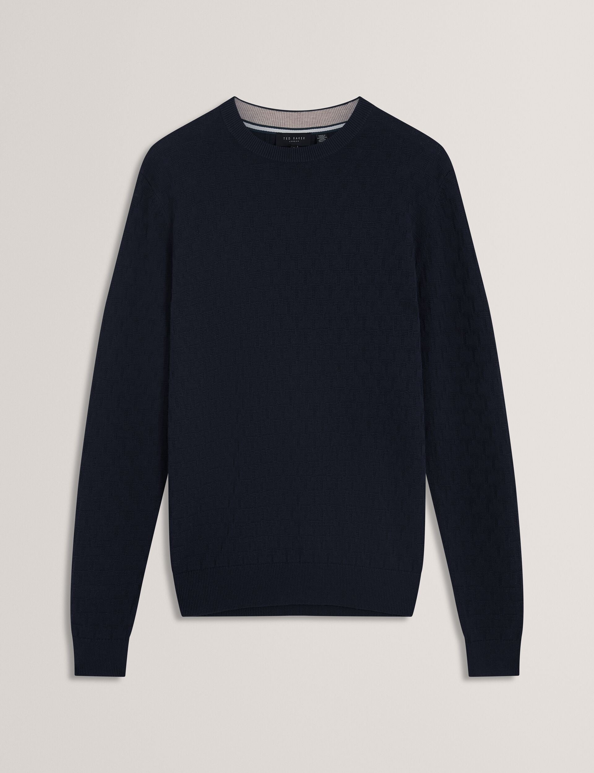 Men|Sale SAINSY Branded Texture Crew Neck Jumper - Ted Baker