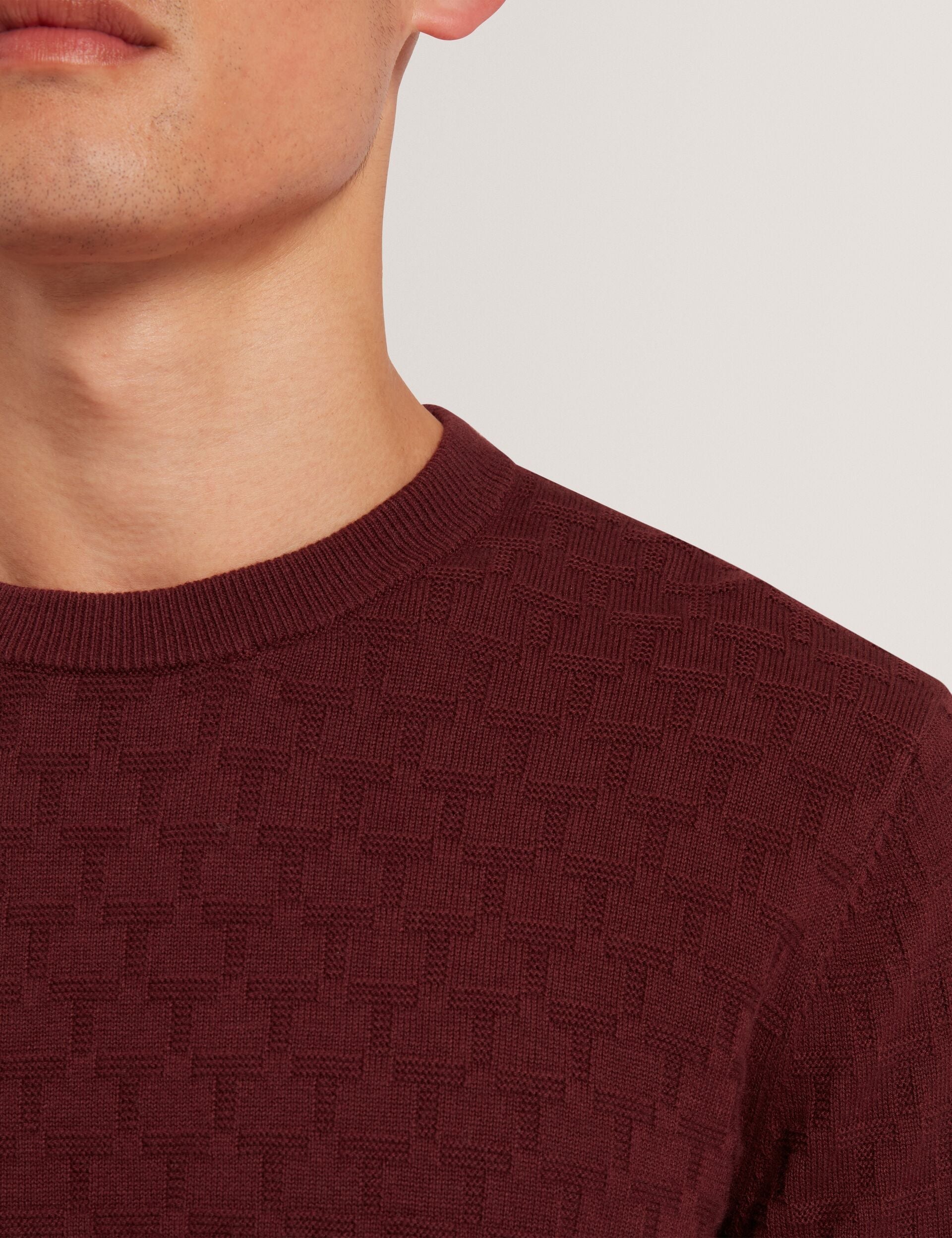 Men|Sale SAINSY Branded Texture Crew Neck Jumper - Ted Baker
