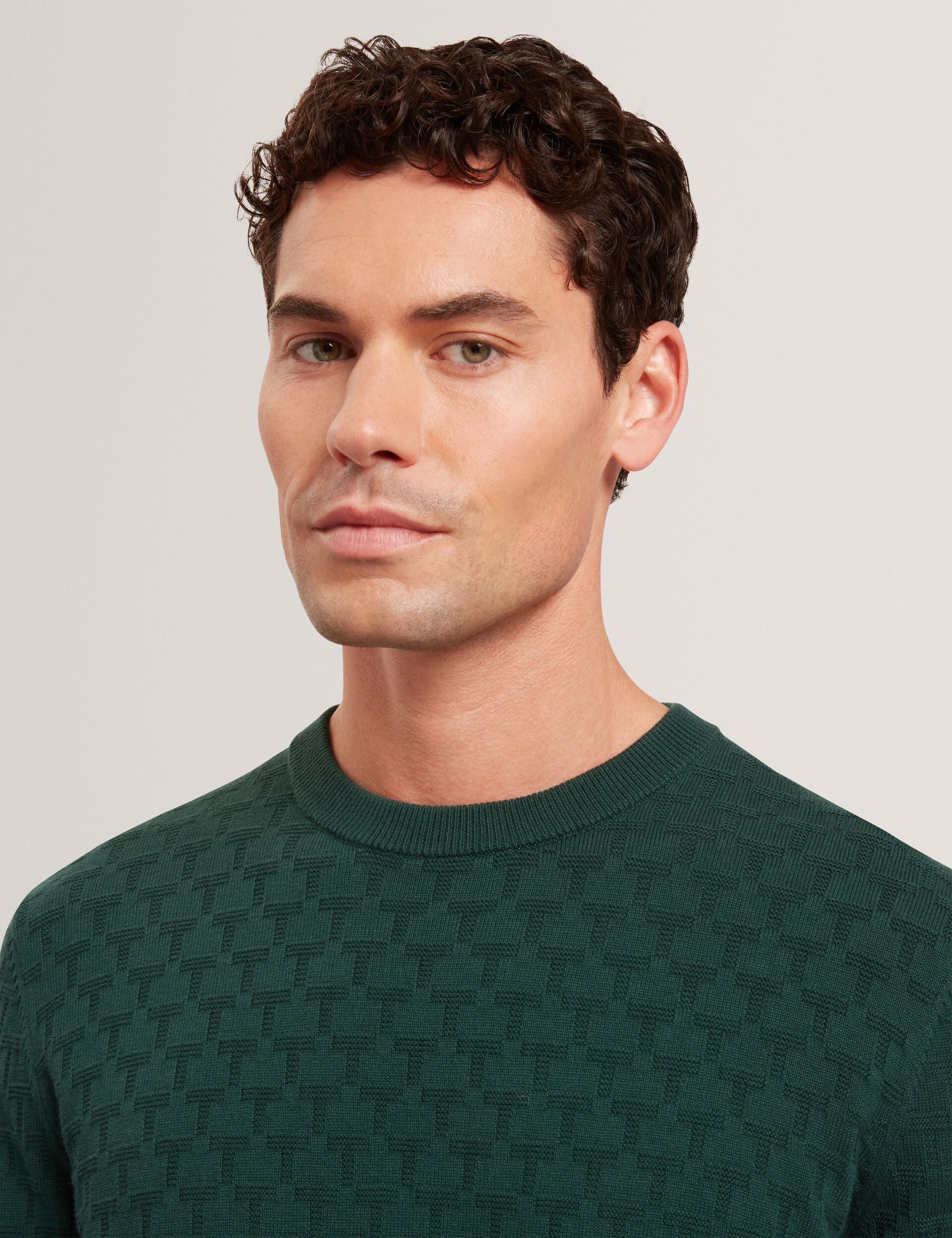 Men|Sale SAINSY Branded Texture Crew Neck Jumper - Ted Baker
