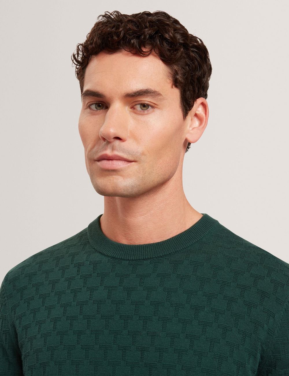 Men|Sale SAINSY Branded Texture Crew Neck Jumper - Ted Baker