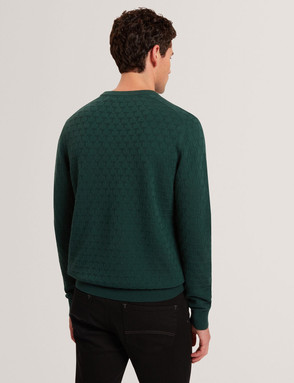 Men|Sale SAINSY Branded Texture Crew Neck Jumper - Ted Baker