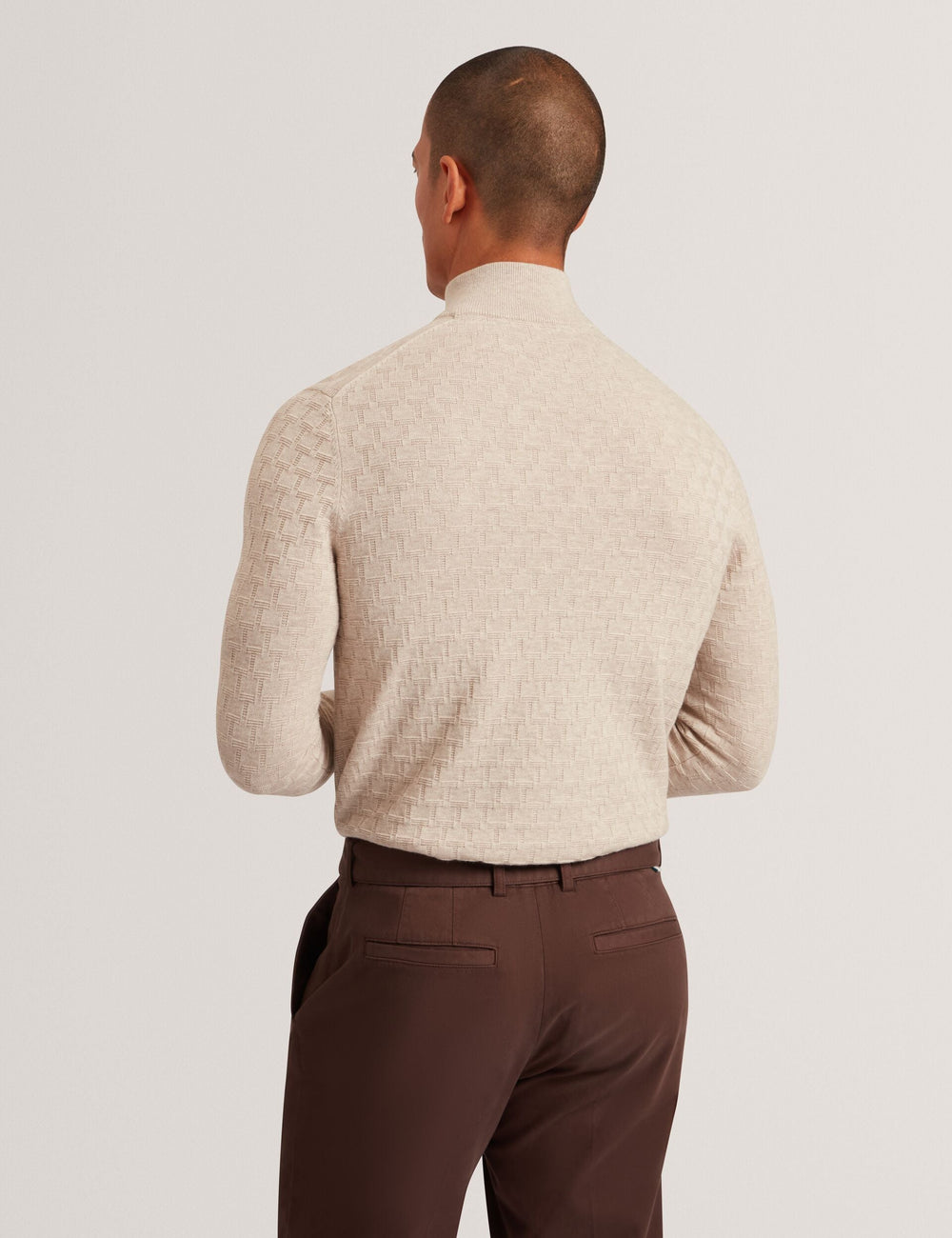 Men|Sale JEREMEE Branded Texture Zip Neck Jumper - Ted Baker