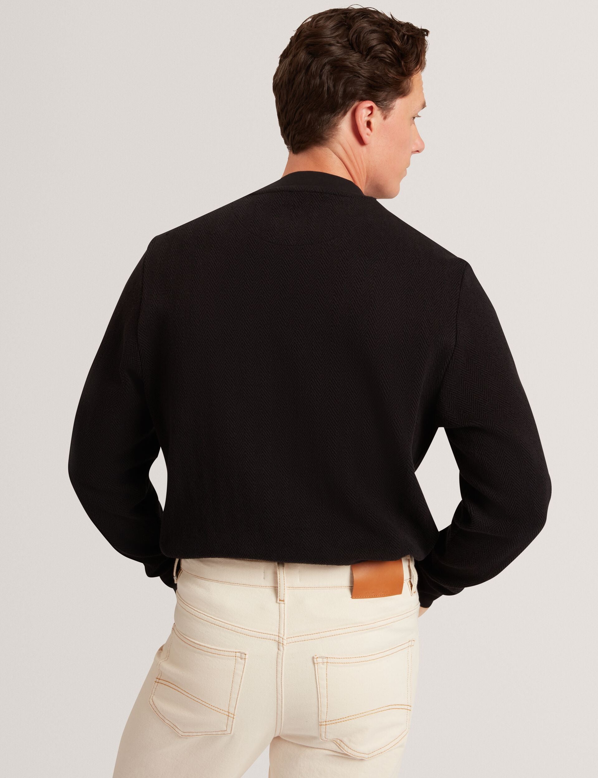Men|Sale ELATES Herringbone Texture Crew Neck Sweatshirt - Ted Baker
