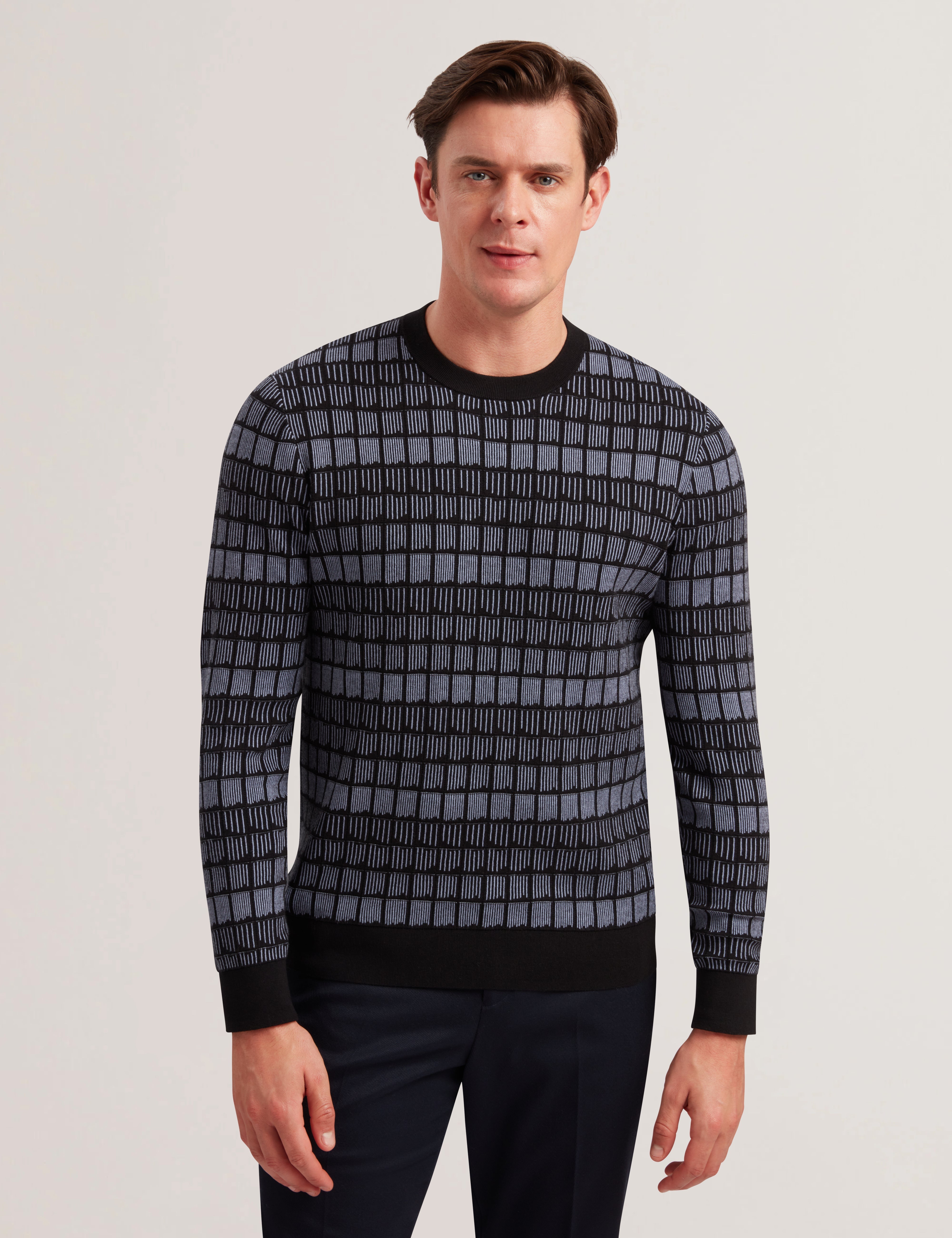 Men OSBURN - Ombre Jacquard Crew Neck Jumper - Ted Baker