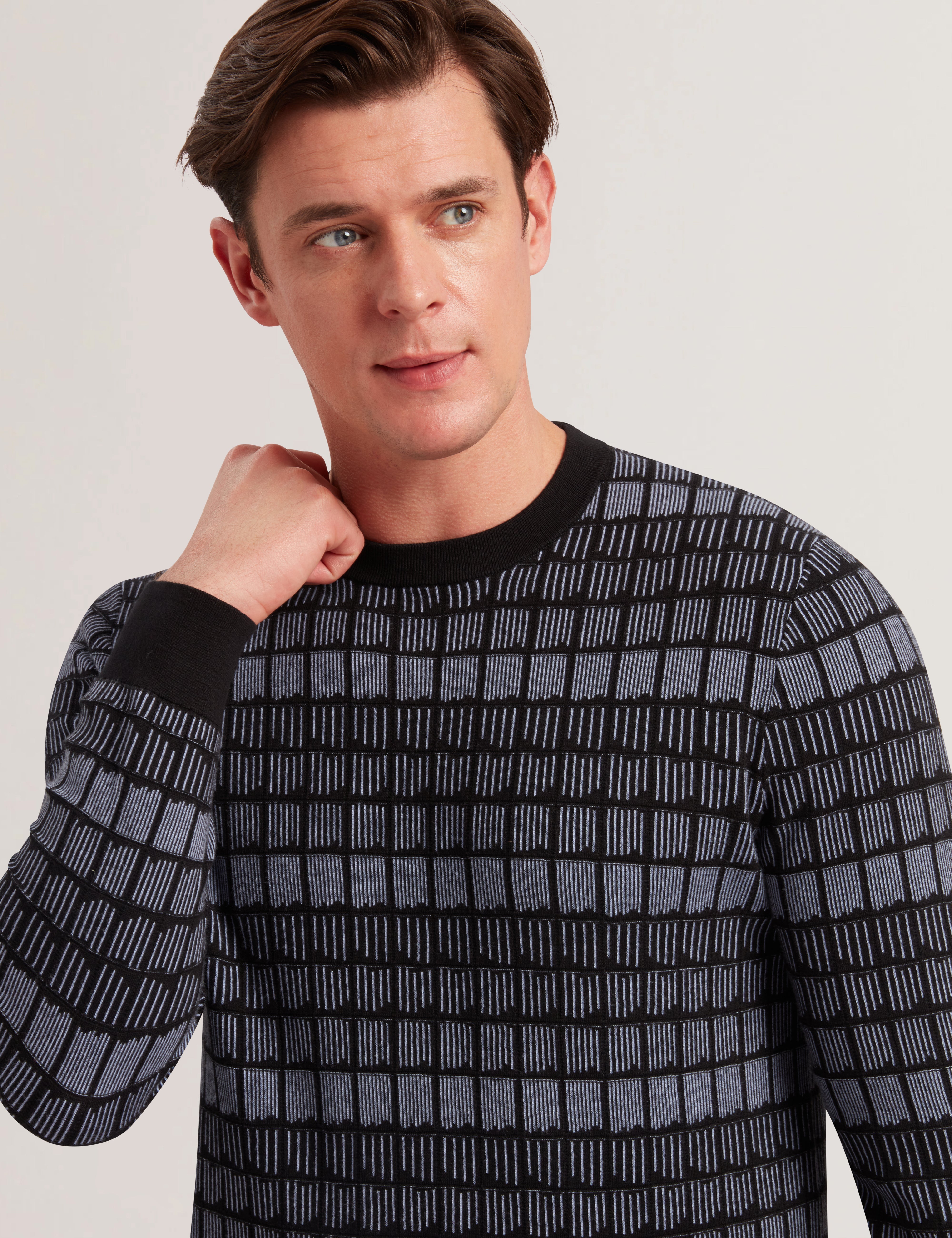 Men OSBURN - Ombre Jacquard Crew Neck Jumper - Ted Baker