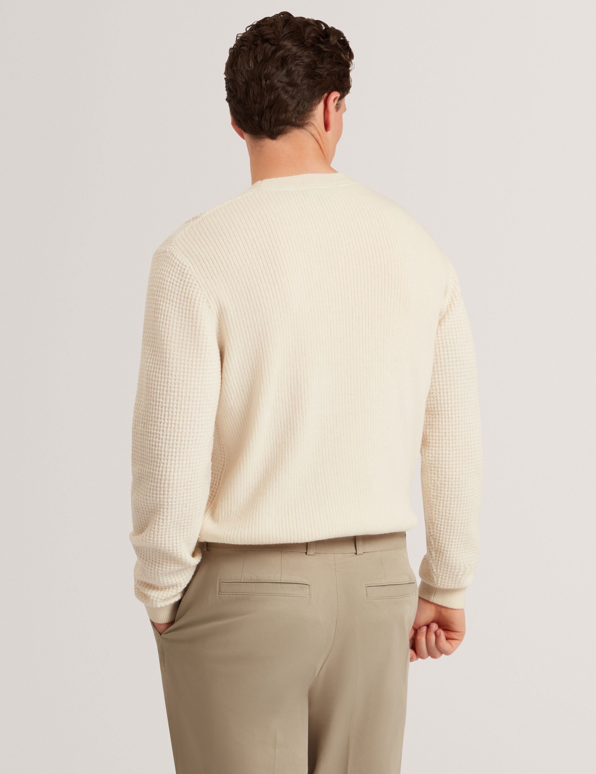 Men|Sale CLACX Waffle Knit Crew Neck Jumper - Ted Baker