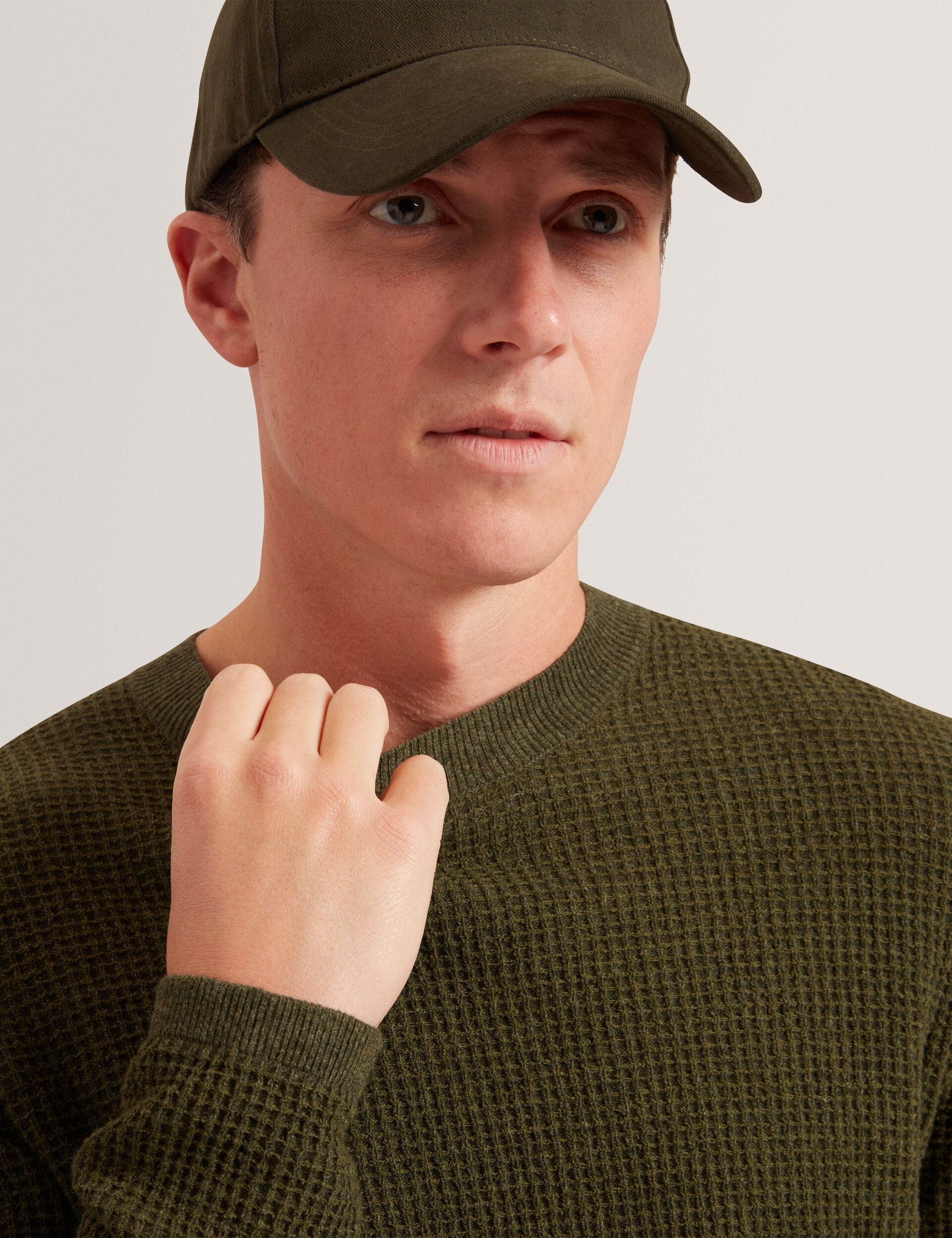 Men|Sale CLACX Waffle Knit Crew Neck Jumper - Ted Baker