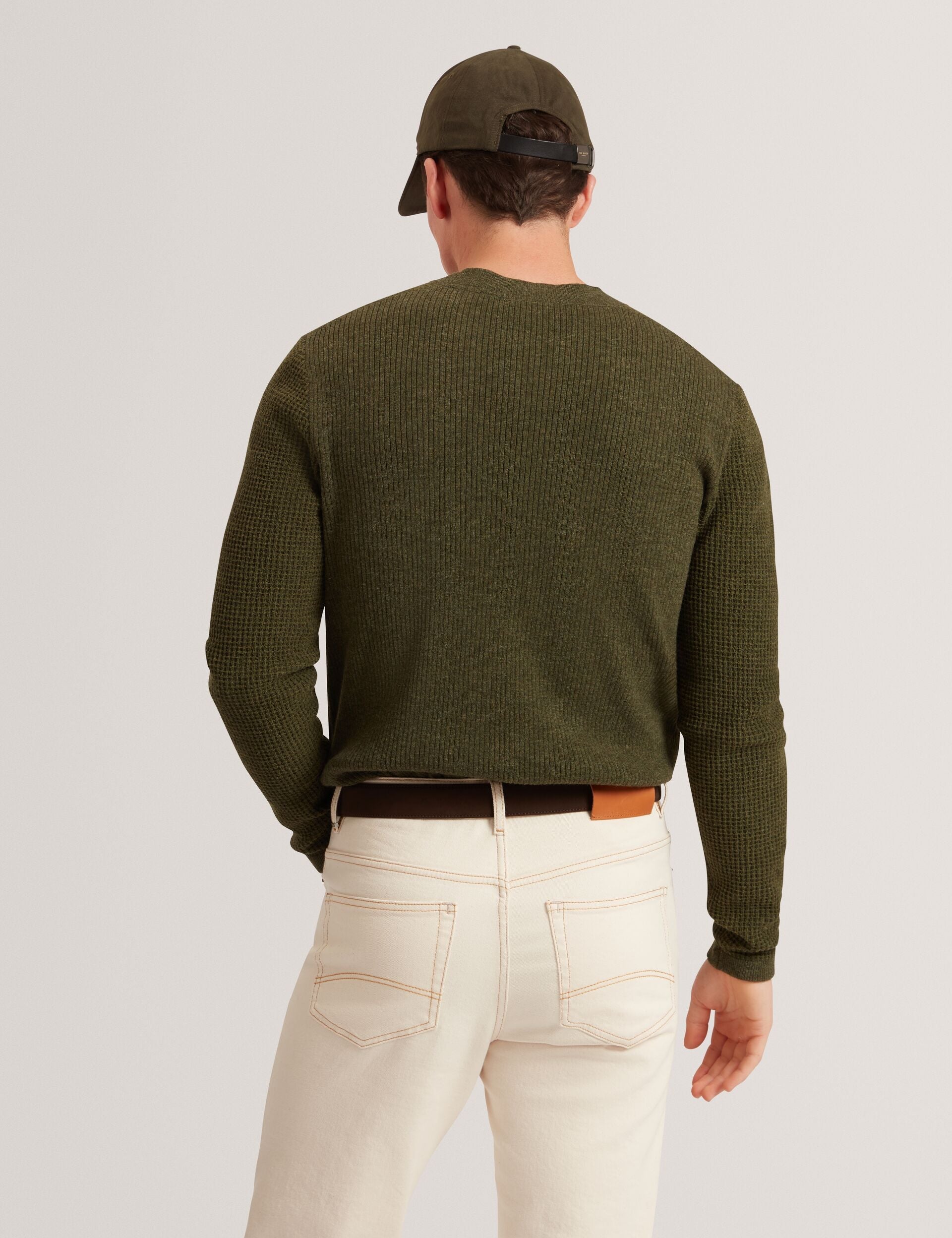 Men|Sale CLACX Waffle Knit Crew Neck Jumper - Ted Baker