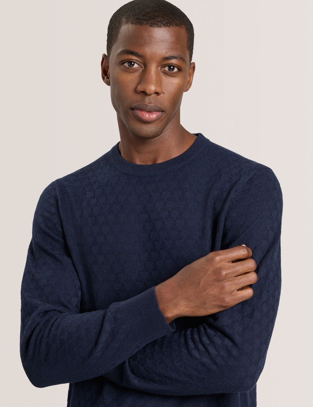 Men T STITCH LONG SLEEVE CREW NECK SWEATER - Sky Captain - Ted Baker