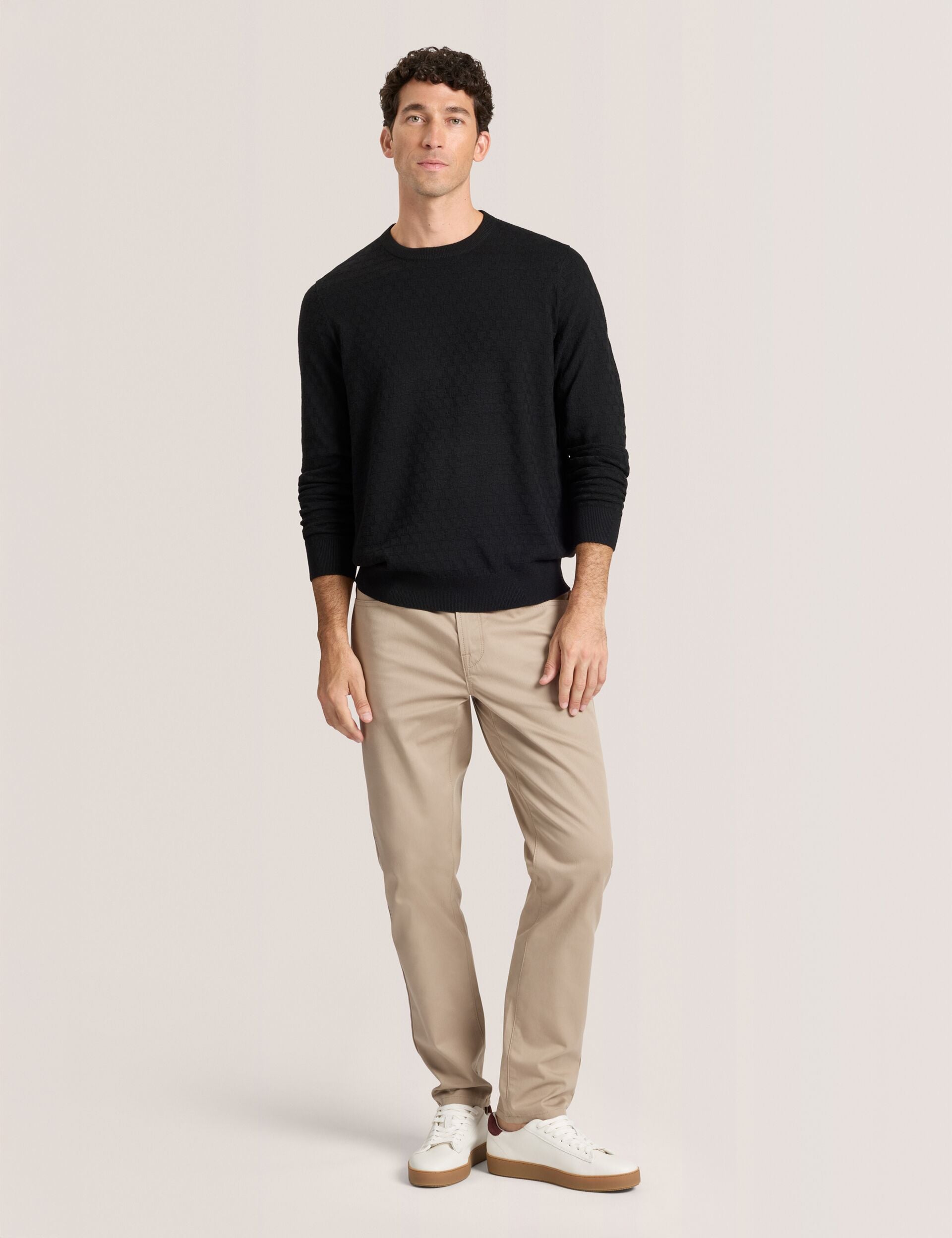 Men T STITCH LONG SLEEVE CREW NECK SWEATER - Black Beauty - Ted Baker