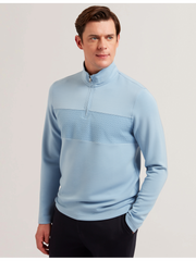 Men SIMONEA - Textured Panel Half-Zip Modal Sweatshirt - Ted Baker