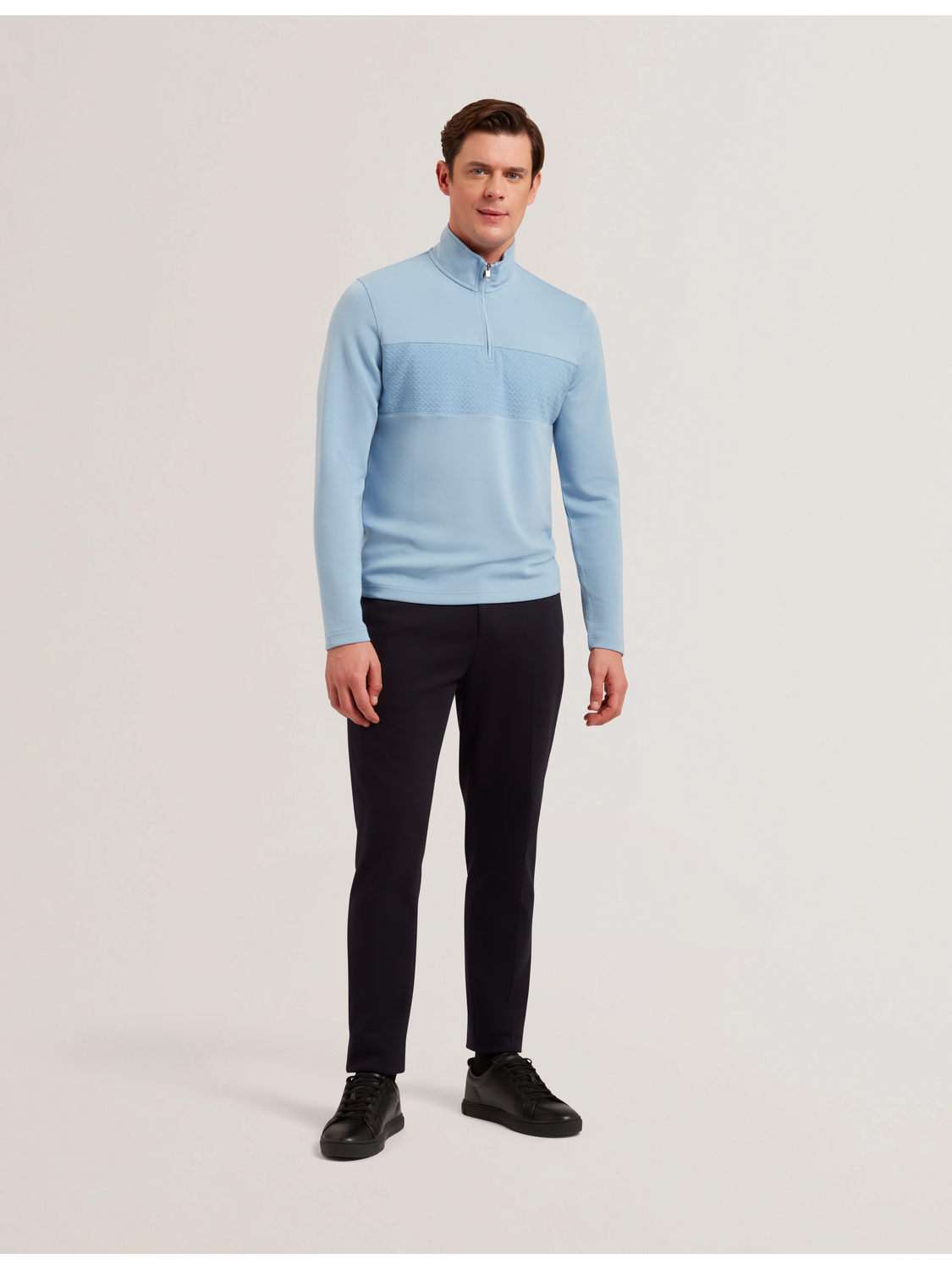 Men SIMONEA - Textured Panel Half-Zip Modal Sweatshirt - Ted Baker
