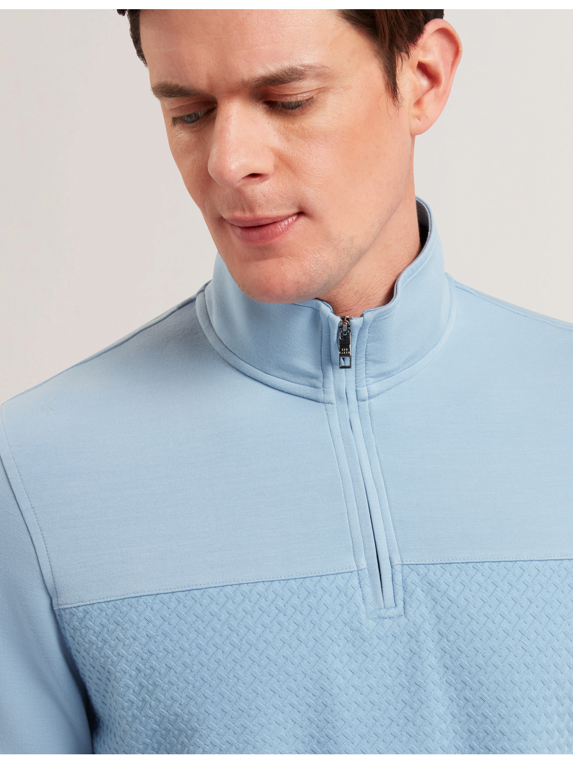 Men SIMONEA - Textured Panel Half-Zip Modal Sweatshirt - Ted Baker