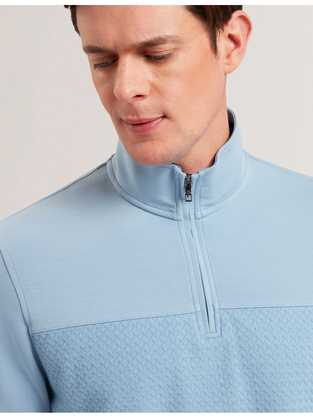 Men SIMONEA - Textured Panel Half-Zip Modal Sweatshirt - Ted Baker
